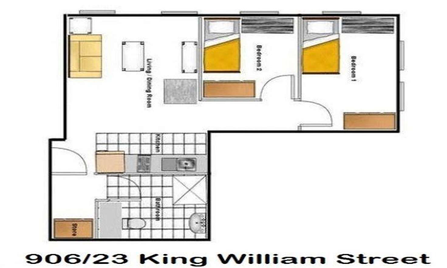 Floorplan of Homely apartment listing, 906/23 King William Street, Adelaide SA 5000