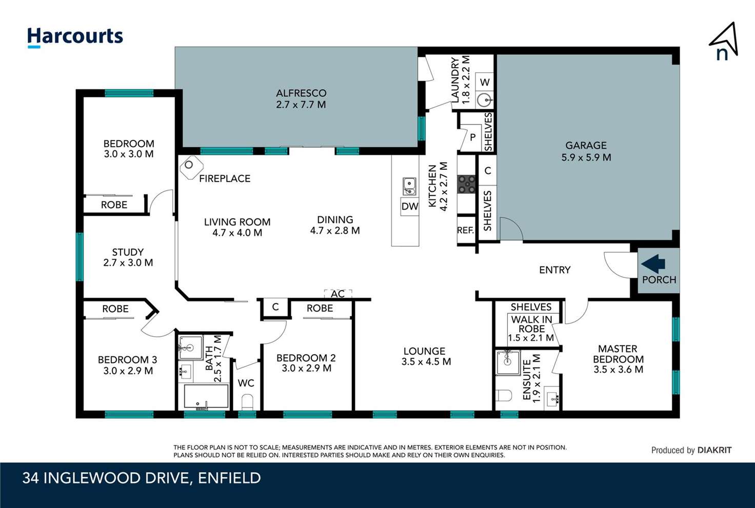 Floorplan of Homely house listing, 34 Inglewood Drive, Enfield VIC 3352