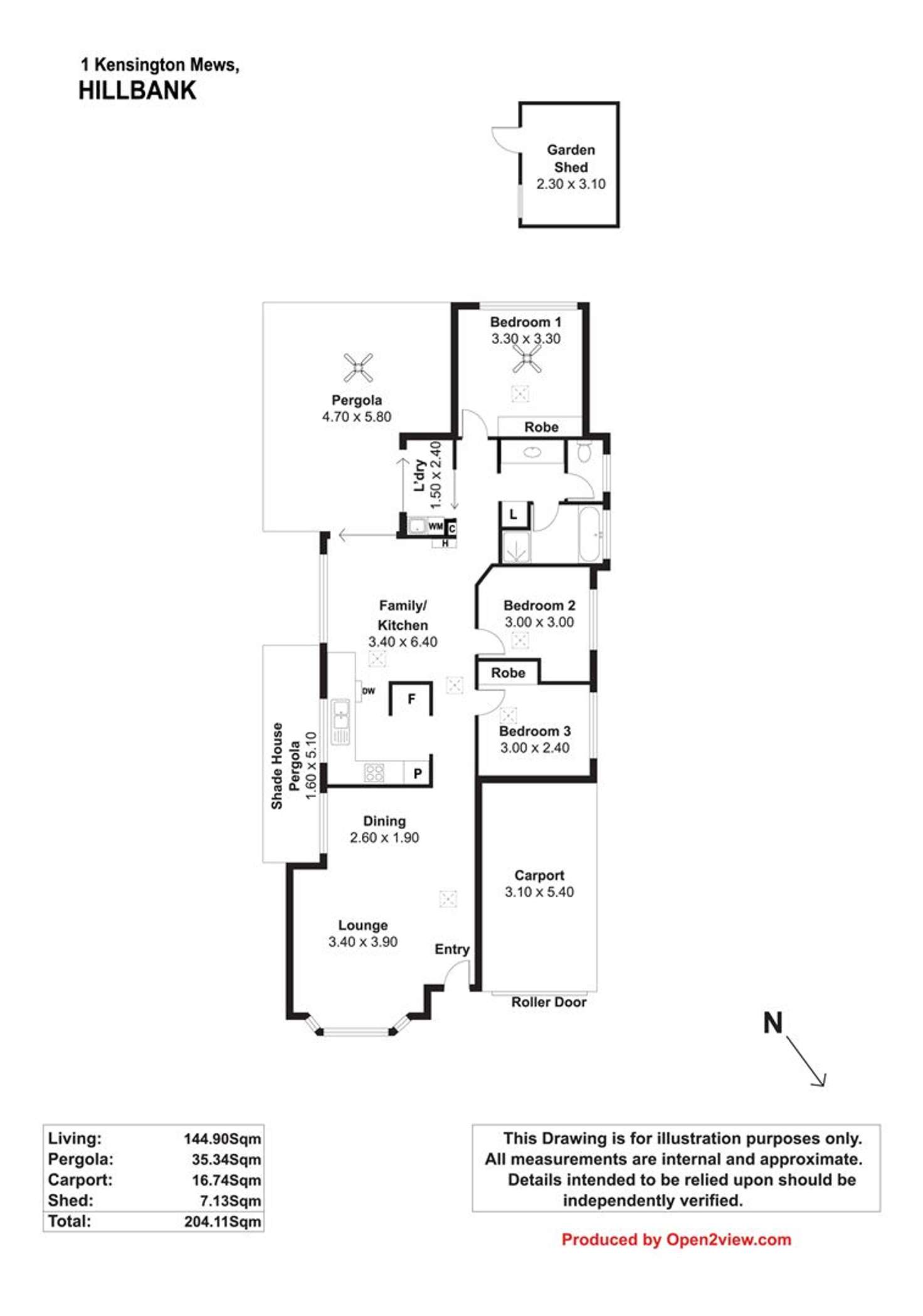 Floorplan of Homely villa listing, 1 Kensington Mews, Hillbank SA 5112