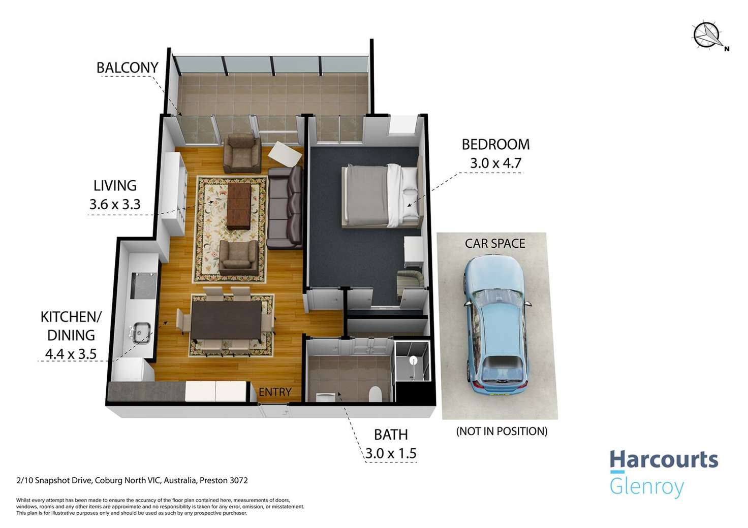 Floorplan of Homely apartment listing, 2/10 Snapshot Drive, Coburg North VIC 3058
