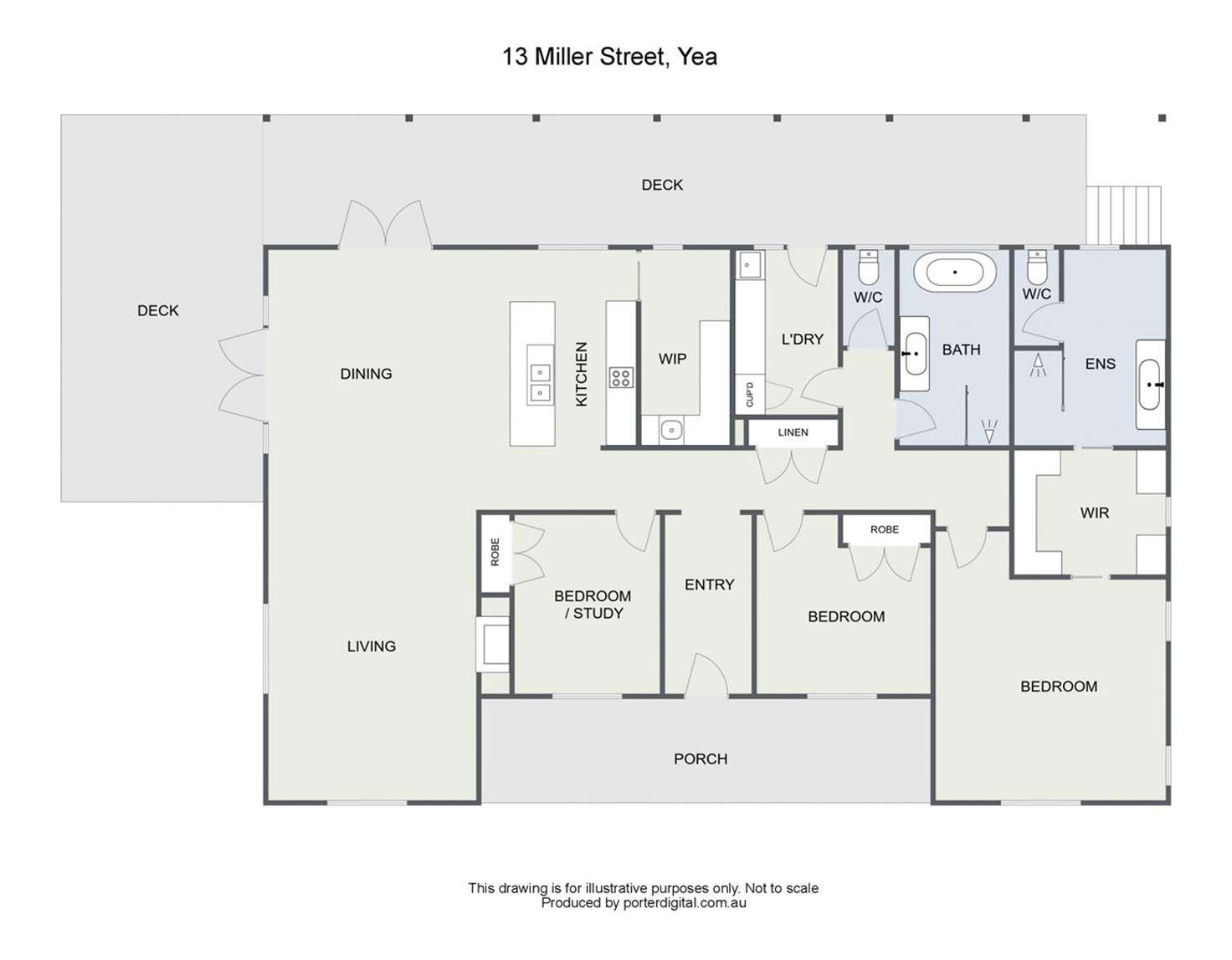 Floorplan of Homely house listing, 13 Miller Street, Yea VIC 3717