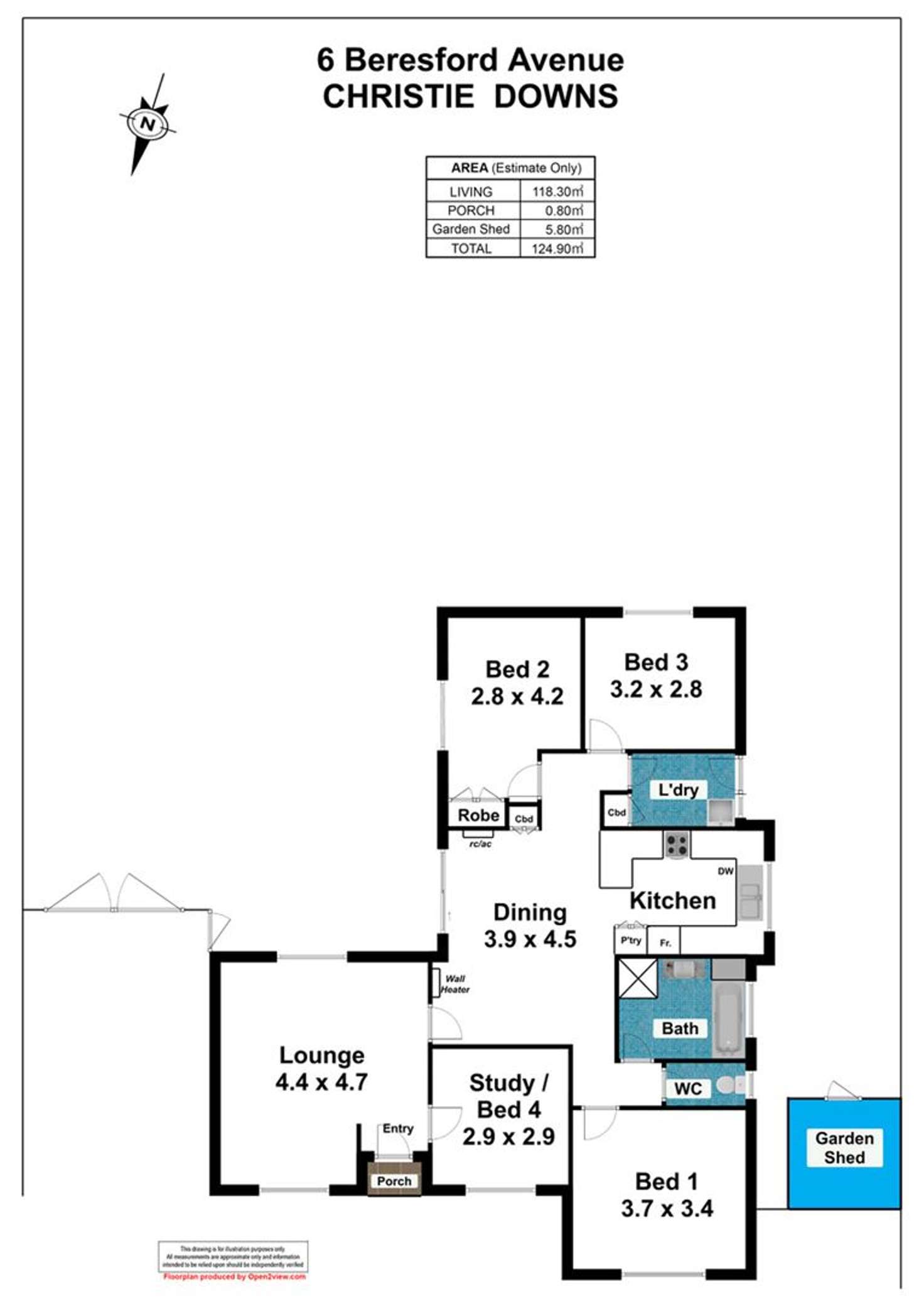 Floorplan of Homely house listing, 6 Beresford Ave, Christie Downs SA 5164