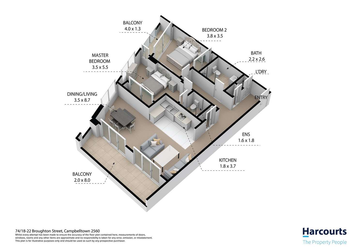 Floorplan of Homely apartment listing, 74/18-22 Broughton Street, Campbelltown NSW 2560