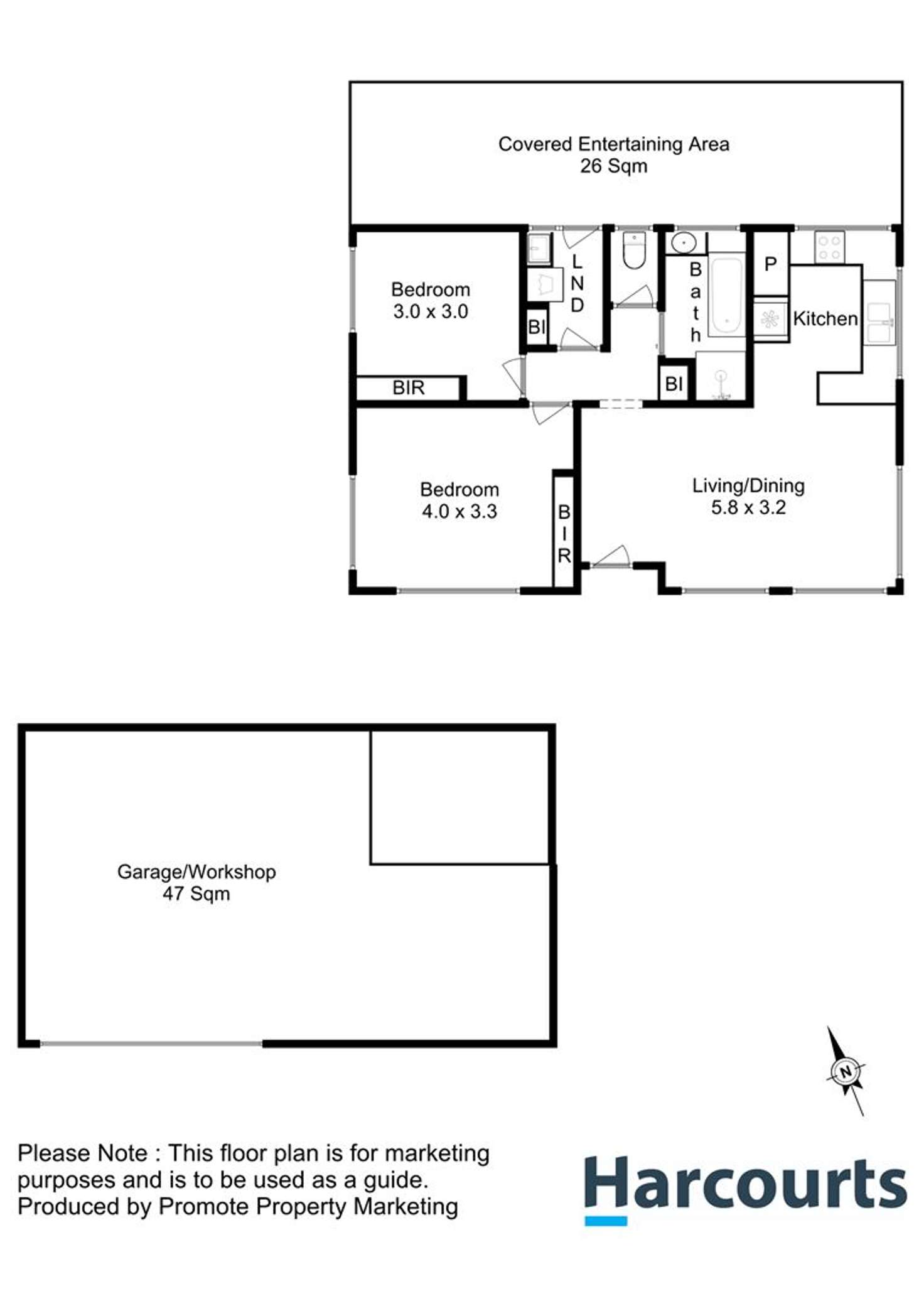 Floorplan of Homely villa listing, 1/158 Derwent Avenue, Lindisfarne TAS 7015