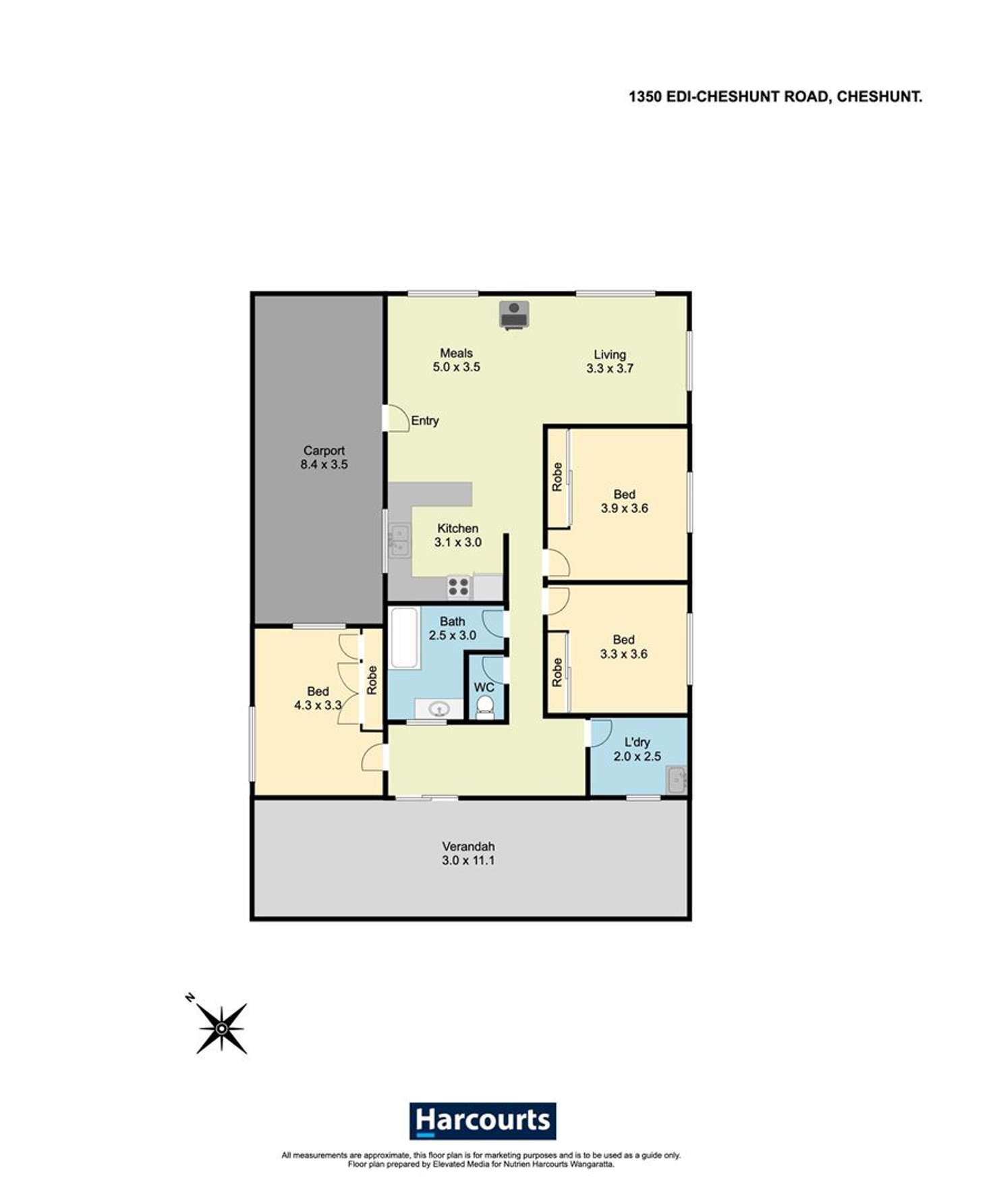 Floorplan of Homely house listing, 1350 Edi-Cheshunt Road, Whitfield VIC 3733