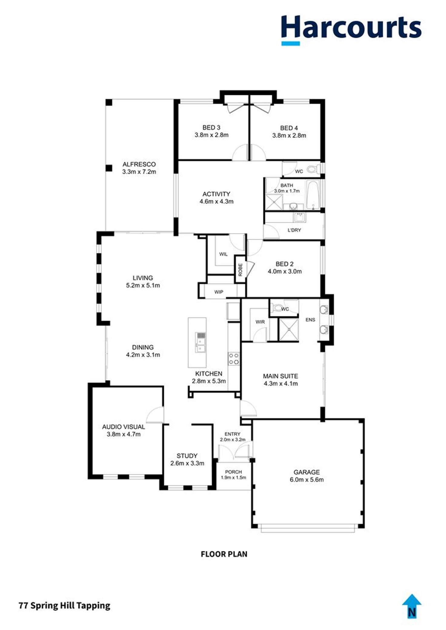 Floorplan of Homely house listing, 77 Spring Hill, Tapping WA 6065