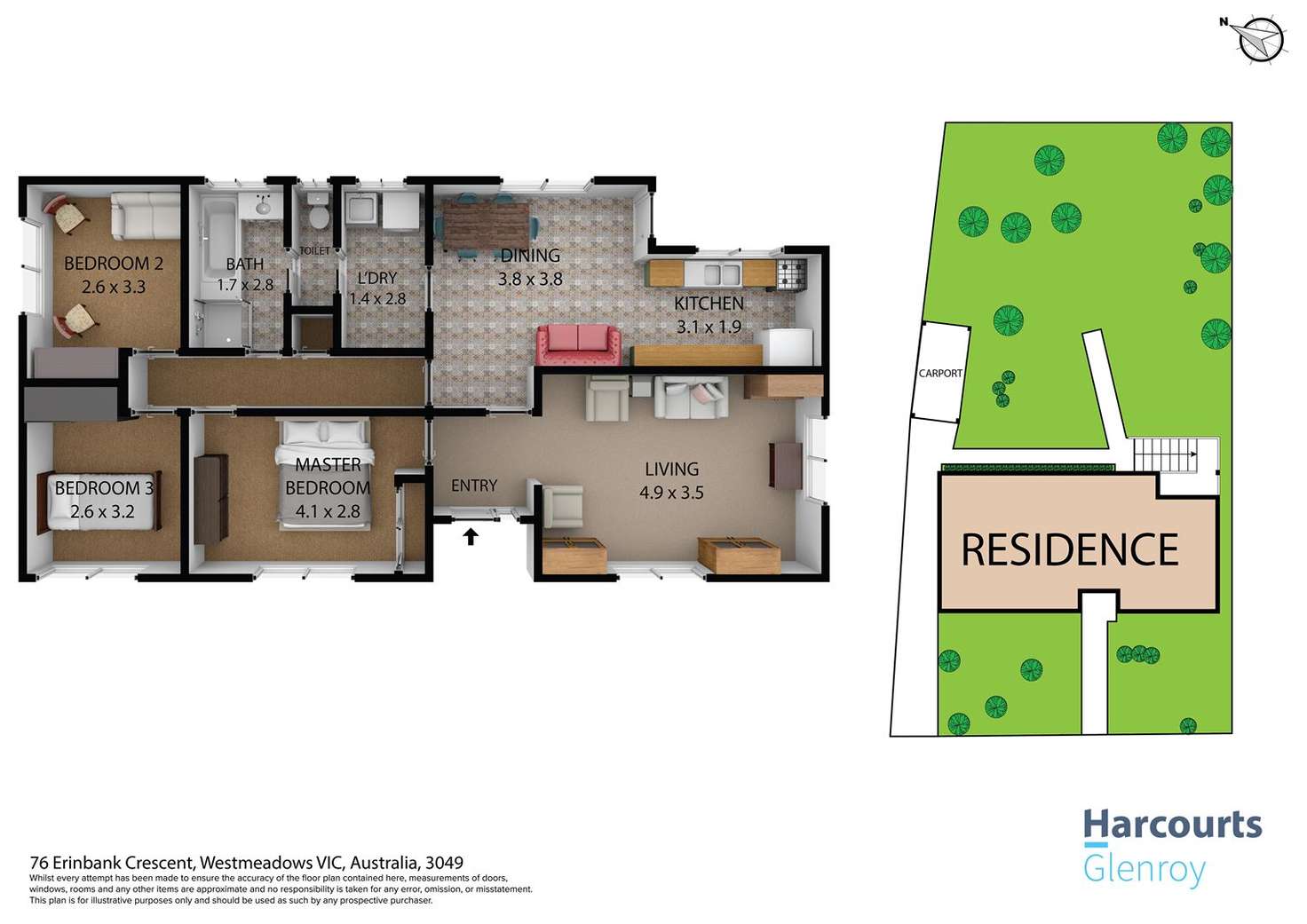 Floorplan of Homely house listing, 76 Erinbank Crescent, Westmeadows VIC 3049