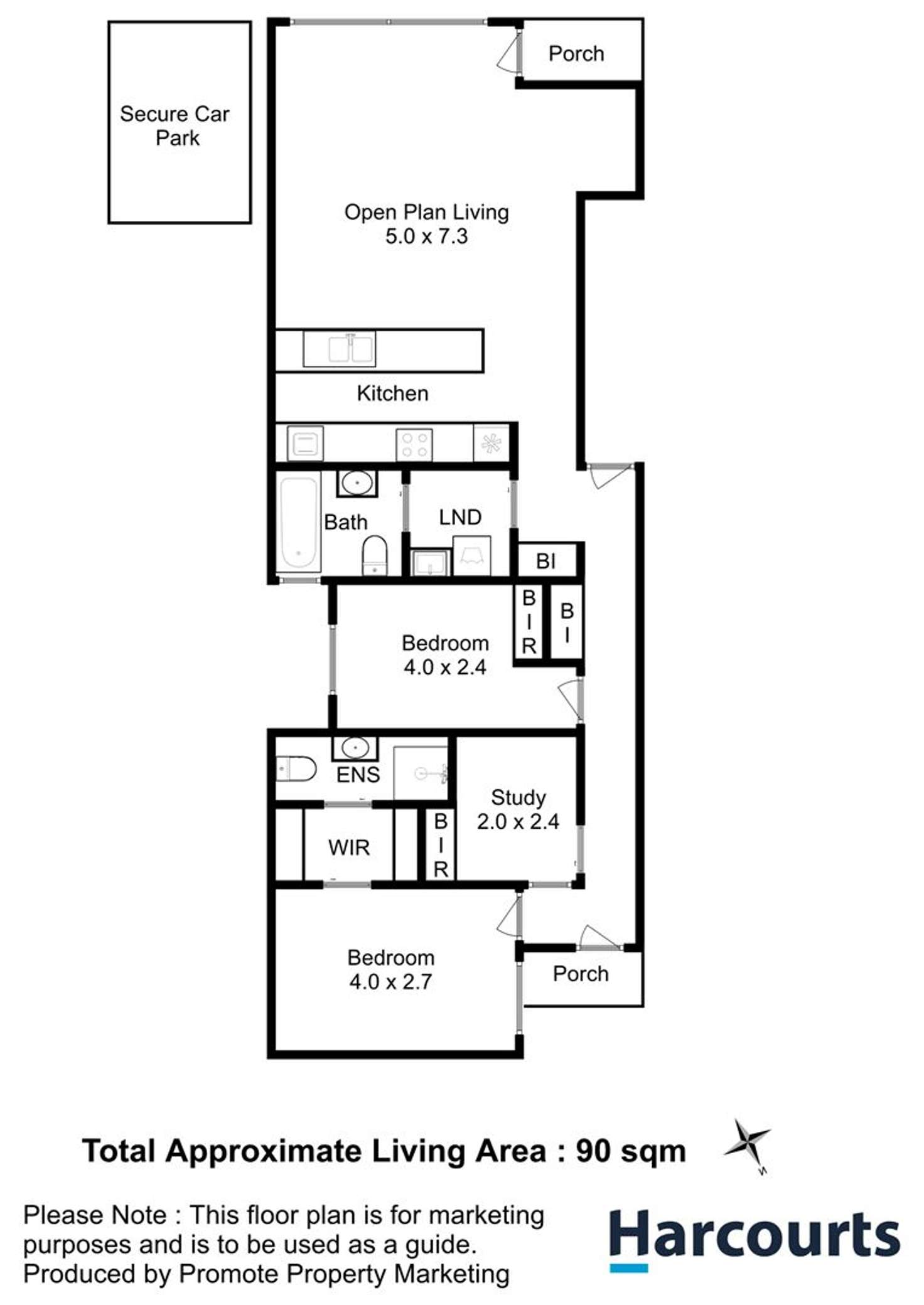 Floorplan of Homely unit listing, 12/75 Warwick Street, Hobart TAS 7000