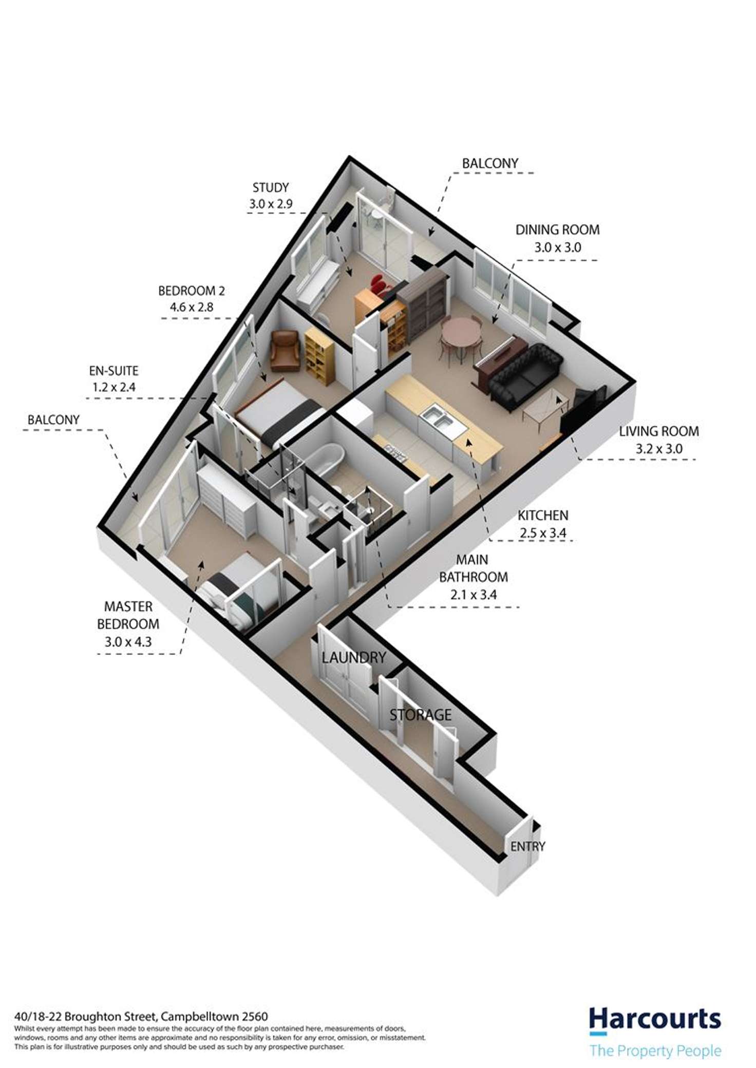 Floorplan of Homely unit listing, 40/18-22 Broughton Street, Campbelltown NSW 2560