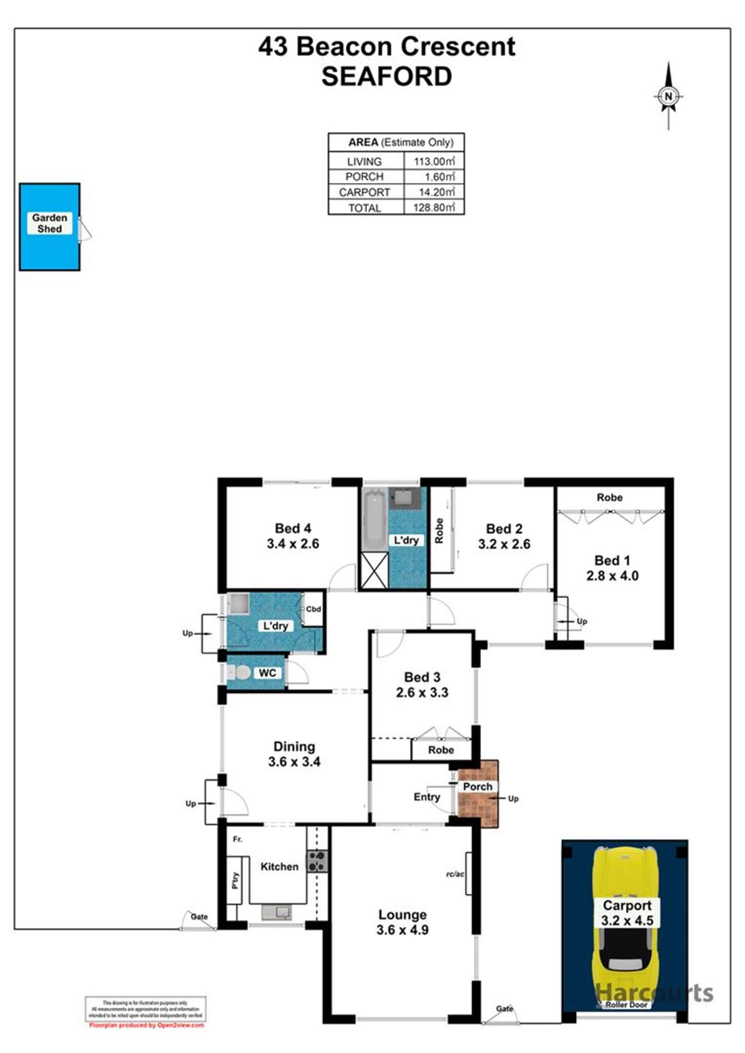 Floorplan of Homely house listing, 43 Beacon Crescent, Seaford SA 5169