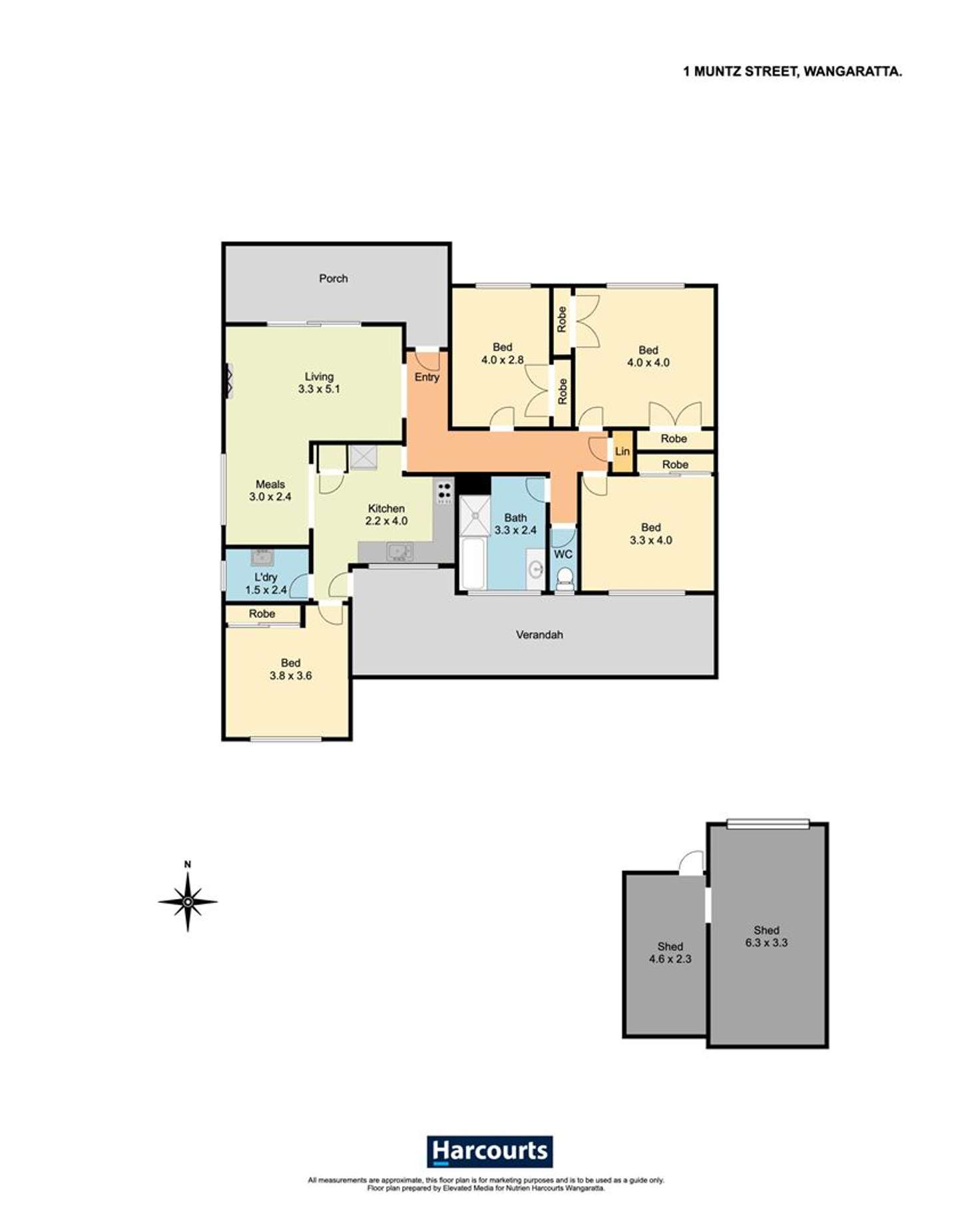 Floorplan of Homely house listing, 1 Muntz Street, Wangaratta VIC 3677