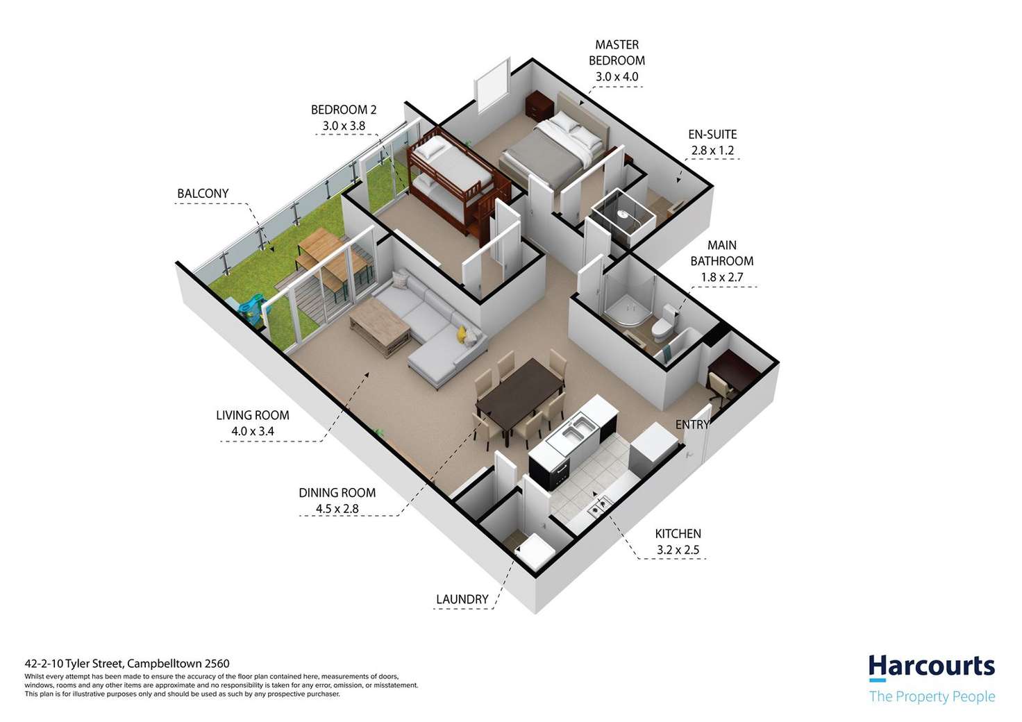 Floorplan of Homely unit listing, 42/2-10 Tyler Street, Campbelltown NSW 2560