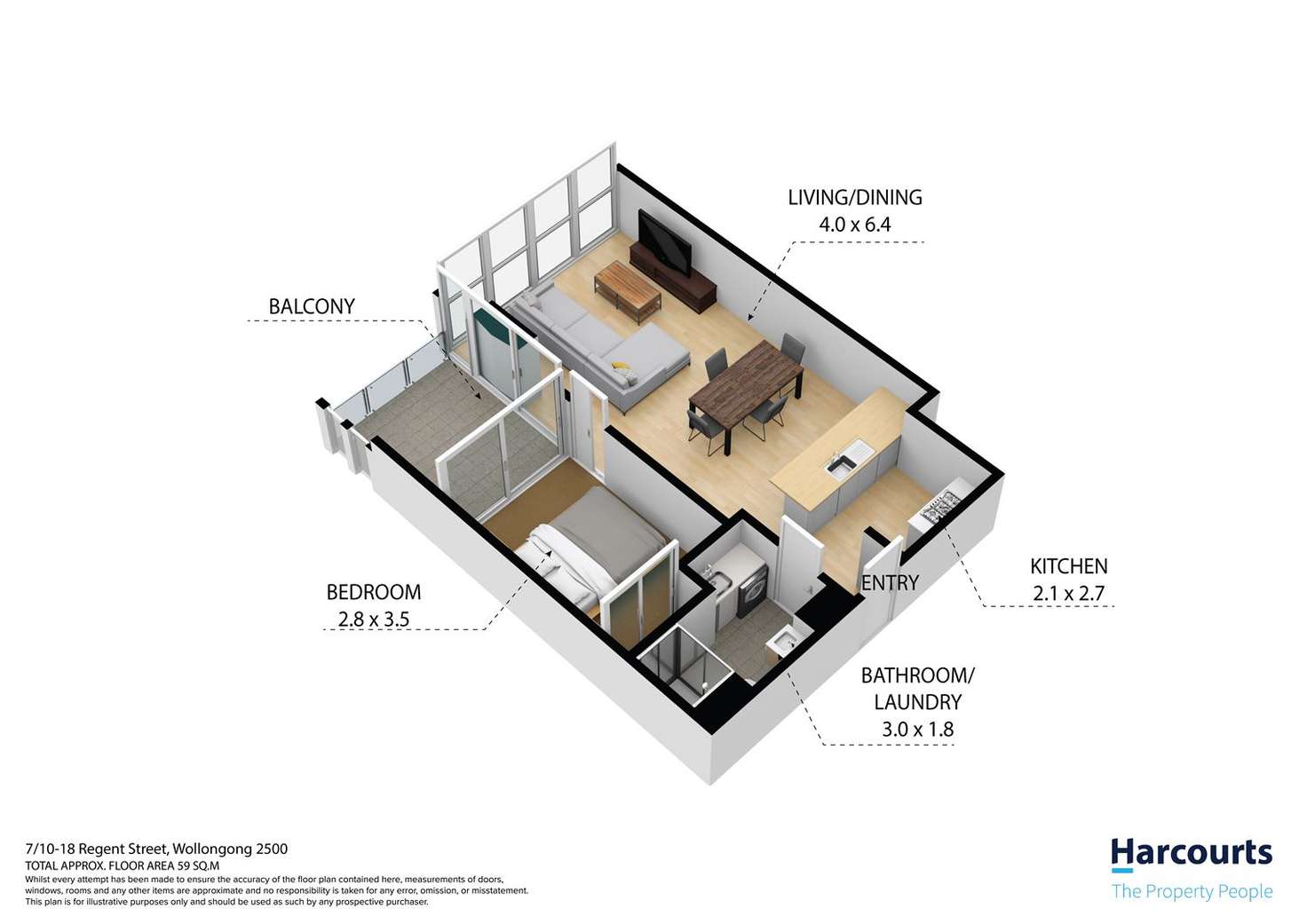 Floorplan of Homely unit listing, 7/10-18 Regent Street, Wollongong NSW 2500