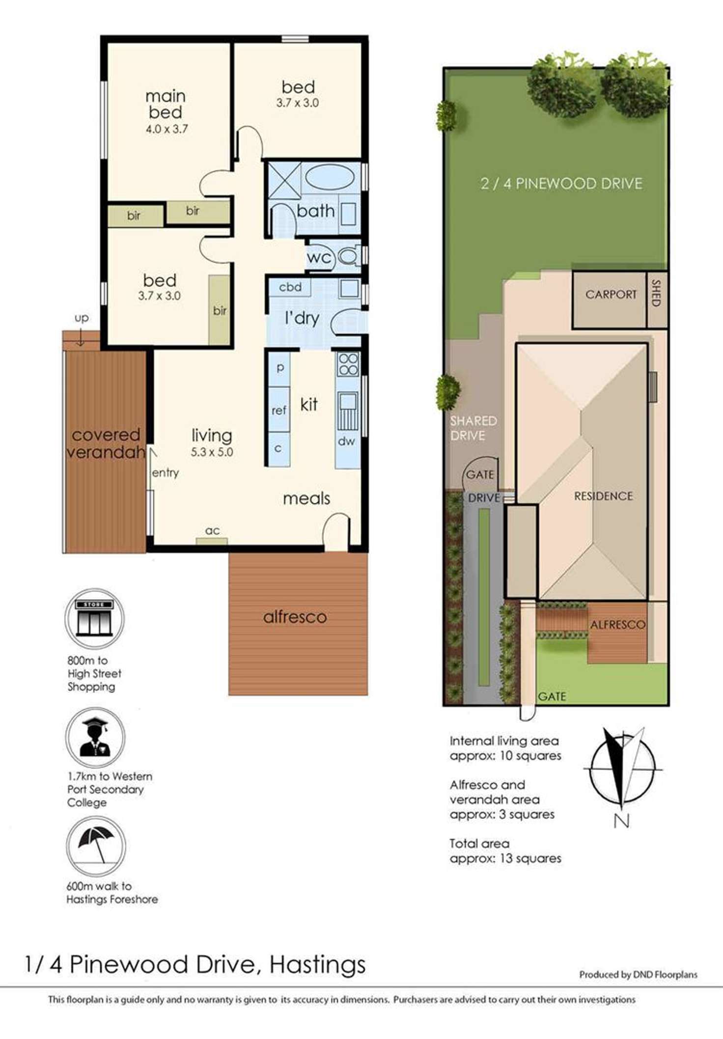Floorplan of Homely house listing, 1/4 Pinewood Drive, Hastings VIC 3915