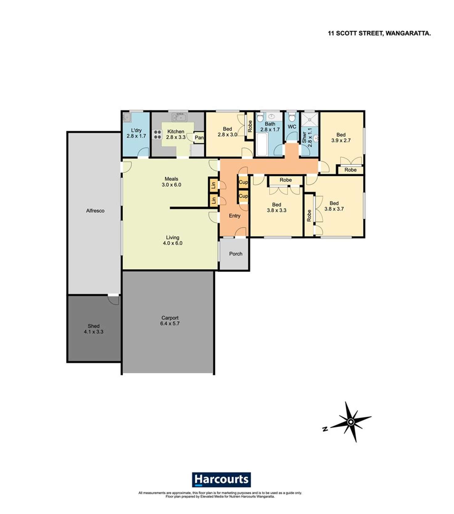 Floorplan of Homely house listing, 11 Scott Street, Wangaratta VIC 3677
