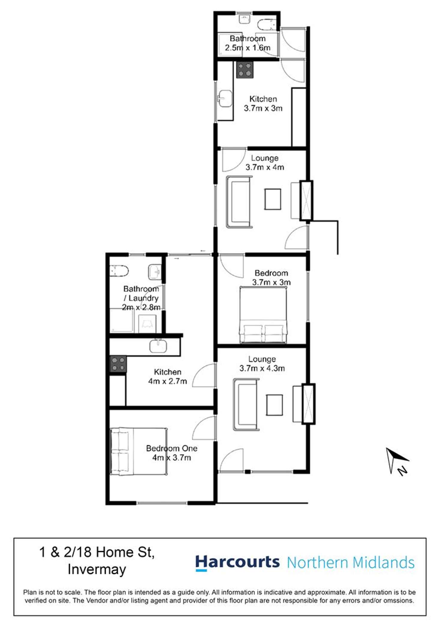 Floorplan of Homely unit listing, 1/18 Home Street, Invermay TAS 7248