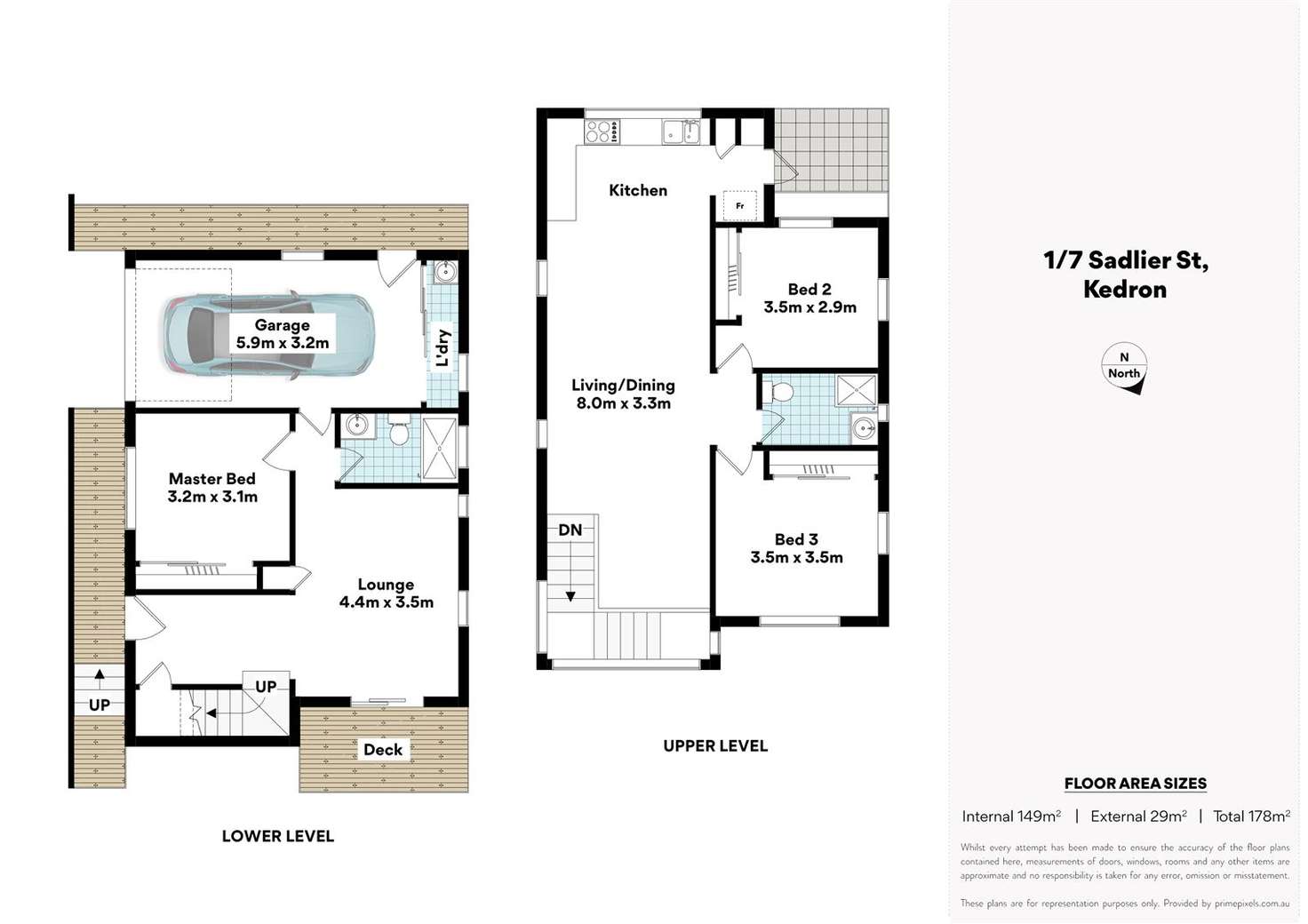 Floorplan of Homely townhouse listing, 1/7 Sadlier Street, Kedron QLD 4031