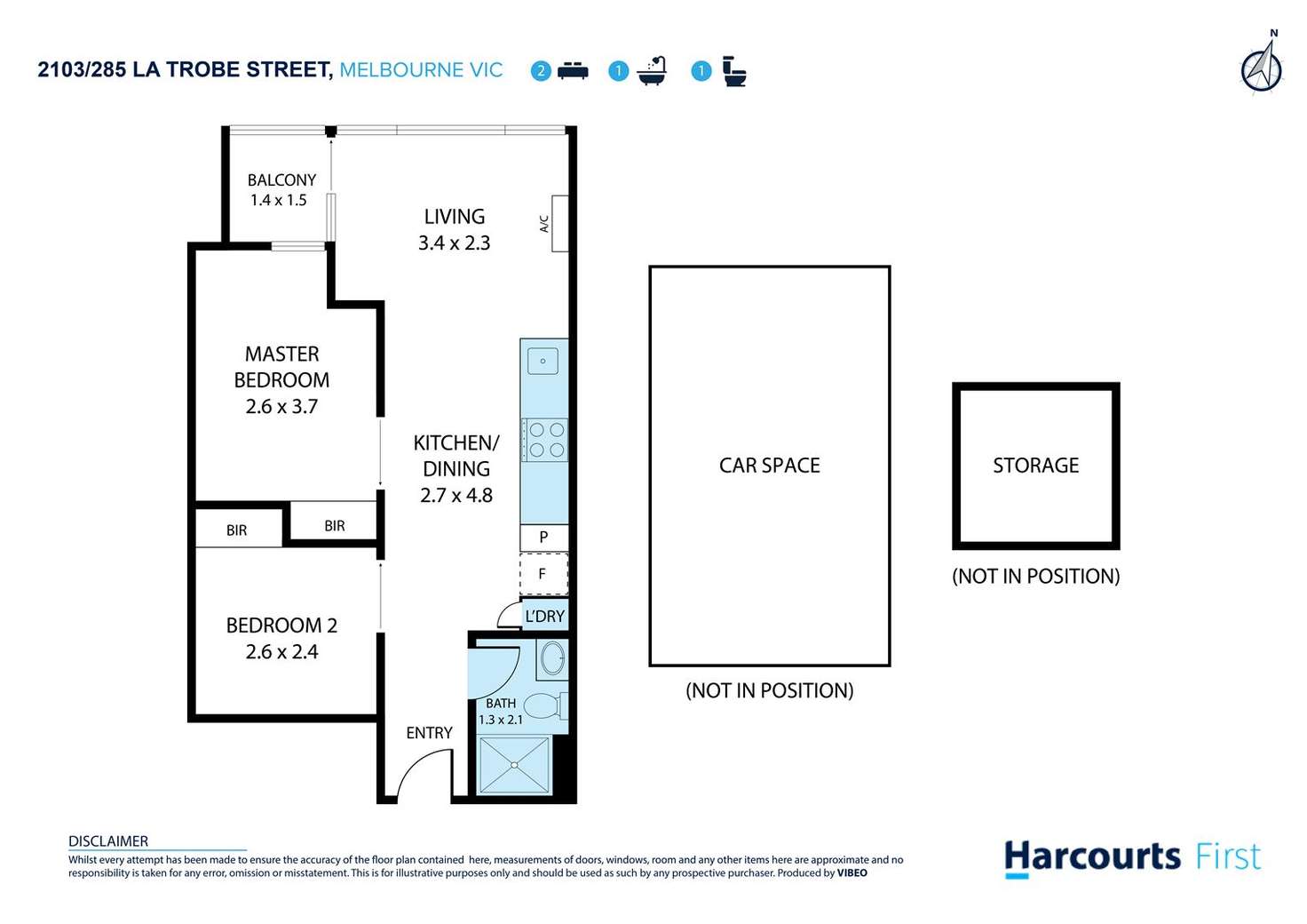 Floorplan of Homely apartment listing, 2103/285 La Trobe Street, Melbourne VIC 3000