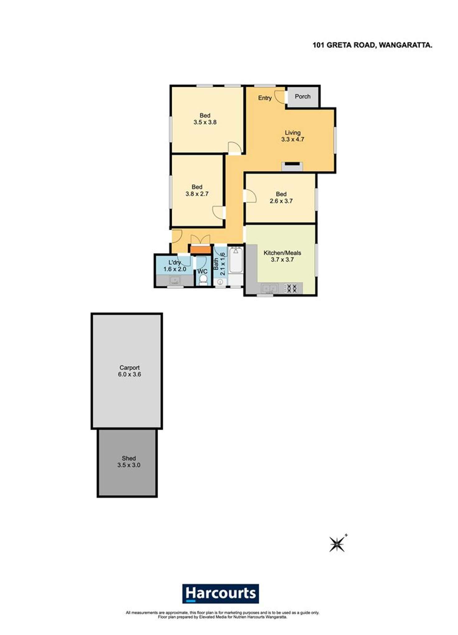 Floorplan of Homely house listing, 101 Greta Road, Wangaratta VIC 3677