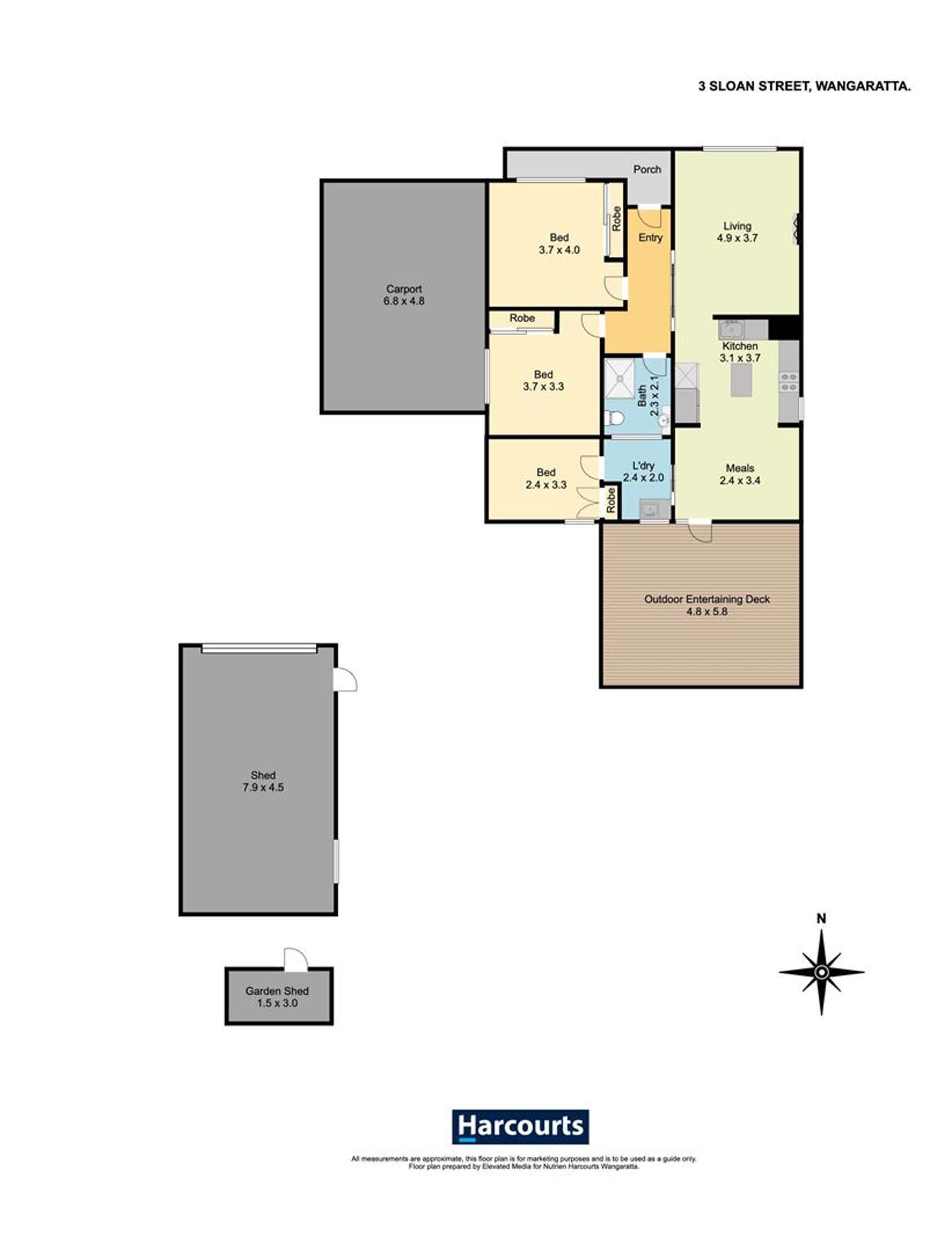 Floorplan of Homely house listing, 3 Sloan Street, Wangaratta VIC 3677