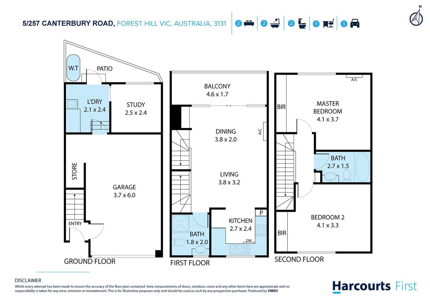 Floorplan of Homely townhouse listing, 5/257 Canterbury Road, Forest Hill VIC 3131