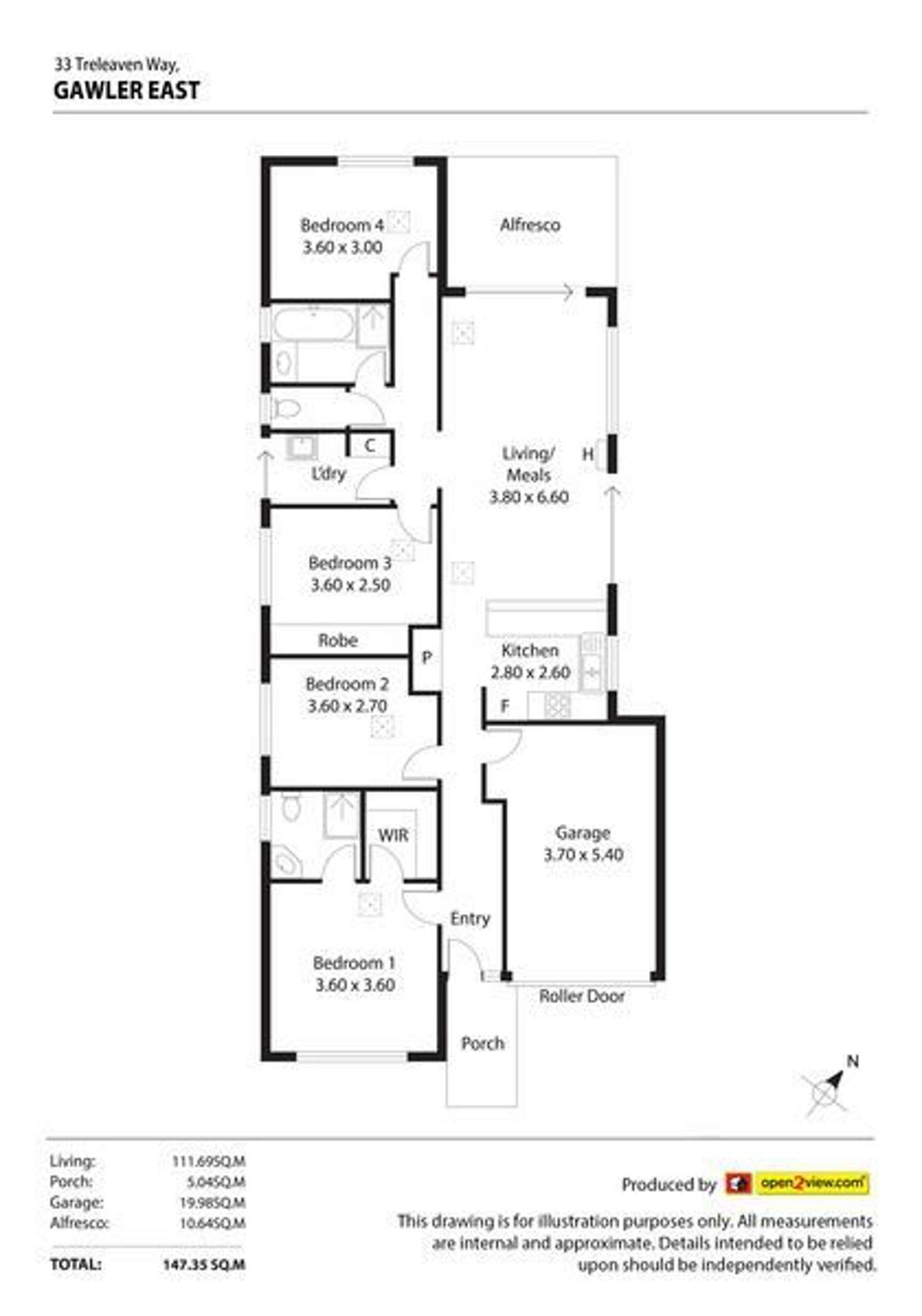 Floorplan of Homely house listing, 33 Treleaven Way, Gawler East SA 5118