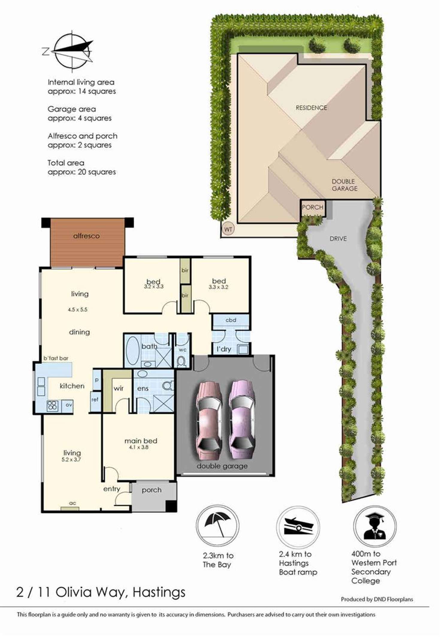 Floorplan of Homely house listing, 2/11 Olivia Way, Hastings VIC 3915
