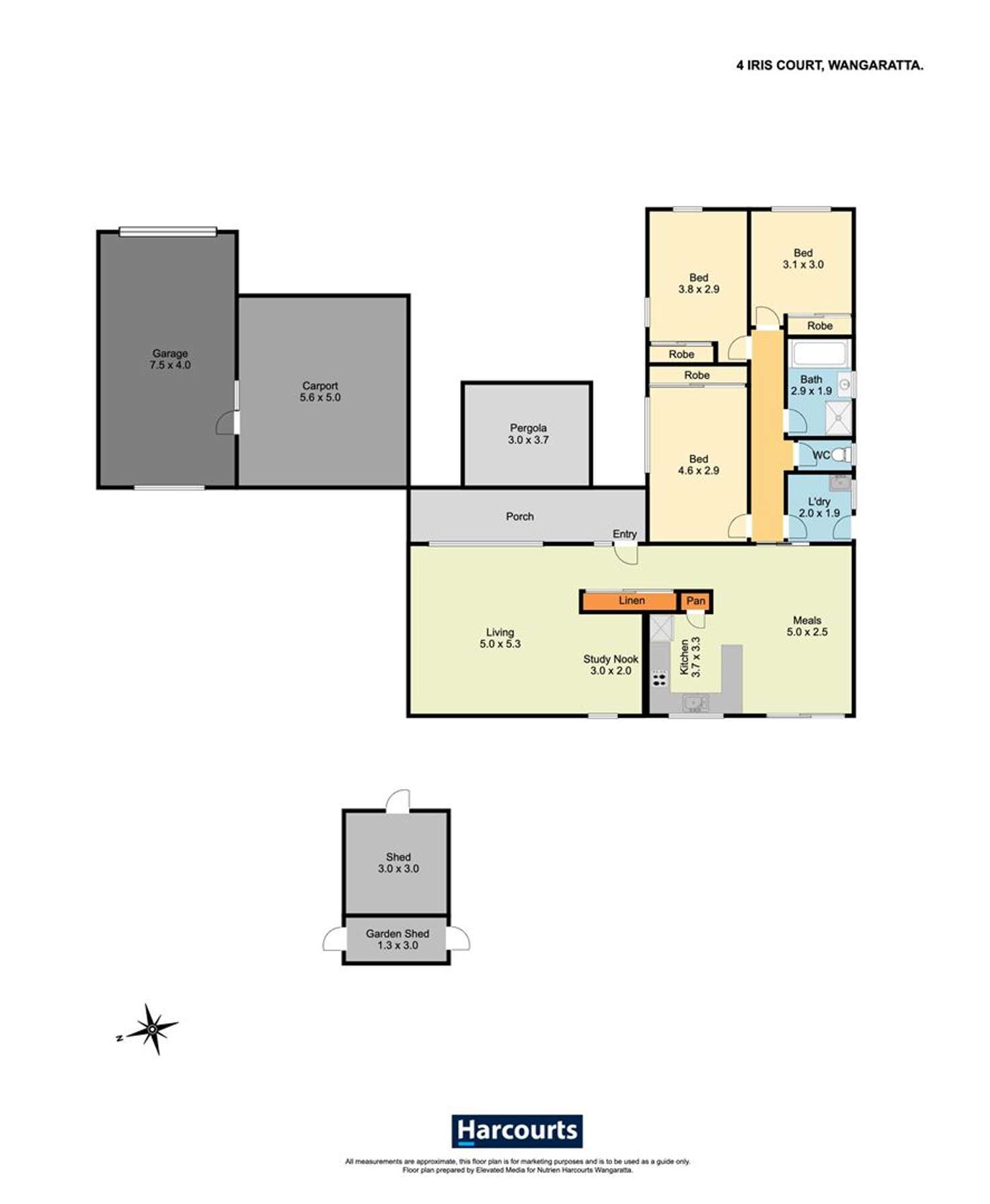Floorplan of Homely house listing, 4 Iris Court, Wangaratta VIC 3677
