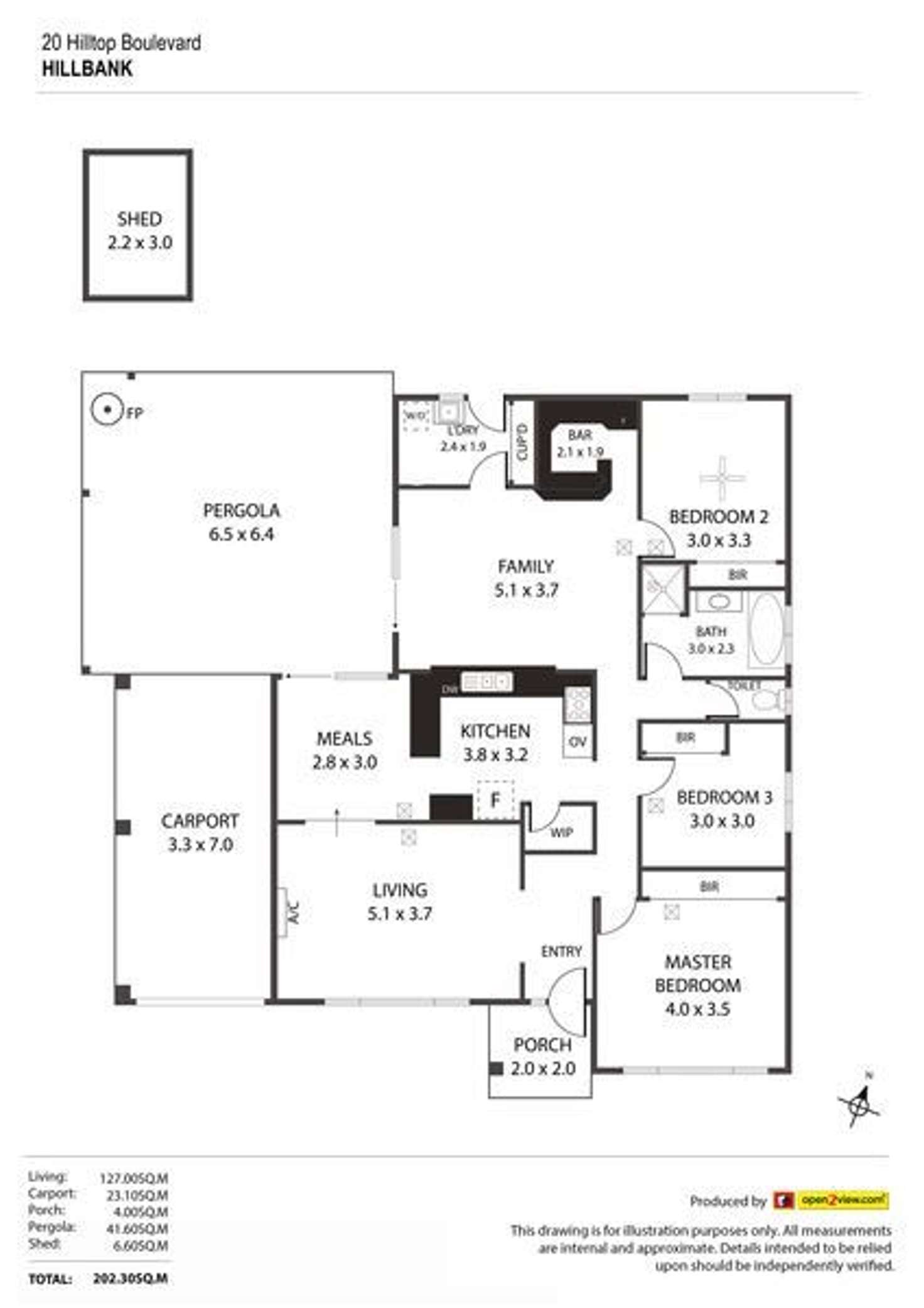Floorplan of Homely house listing, 20 Hilltop Boulevard, Hillbank SA 5112