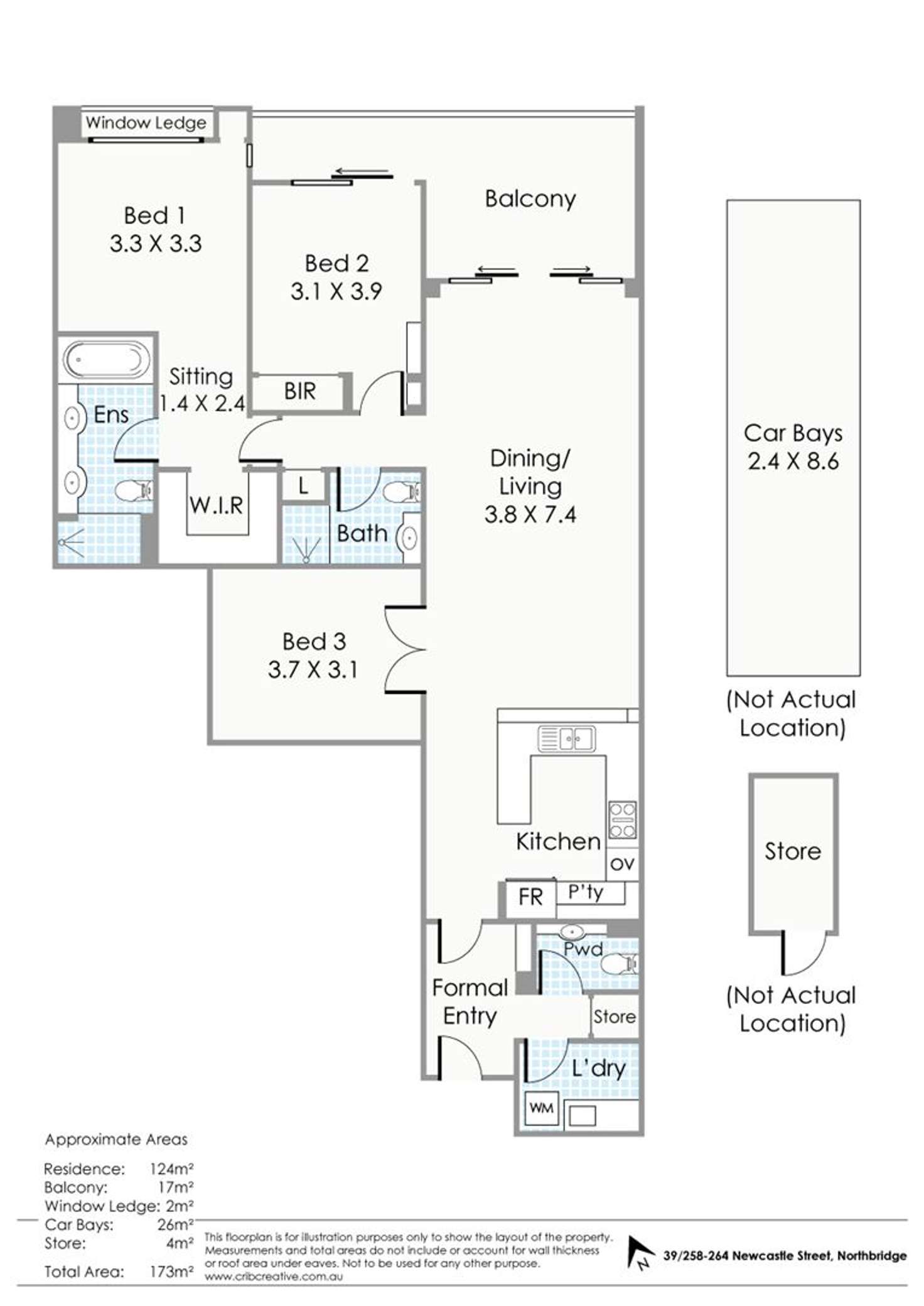 Floorplan of Homely apartment listing, 39/258-264 Newcastle, Northbridge WA 6003