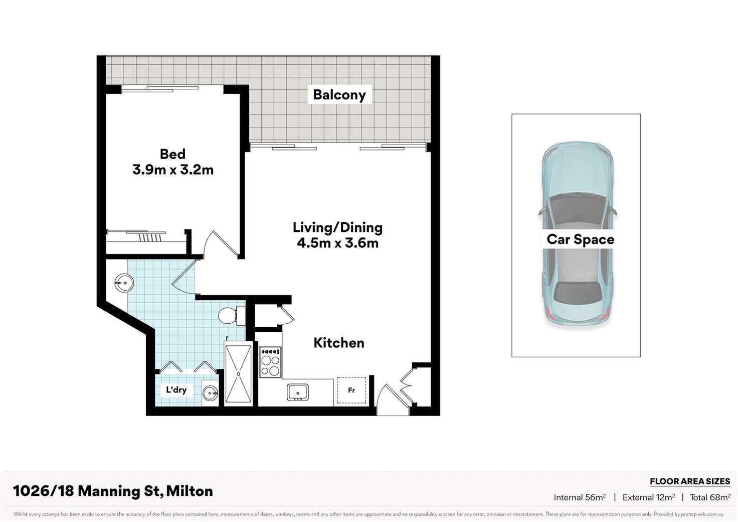 Floorplan of Homely apartment listing, 1026/18 Manning Street, Milton QLD 4064