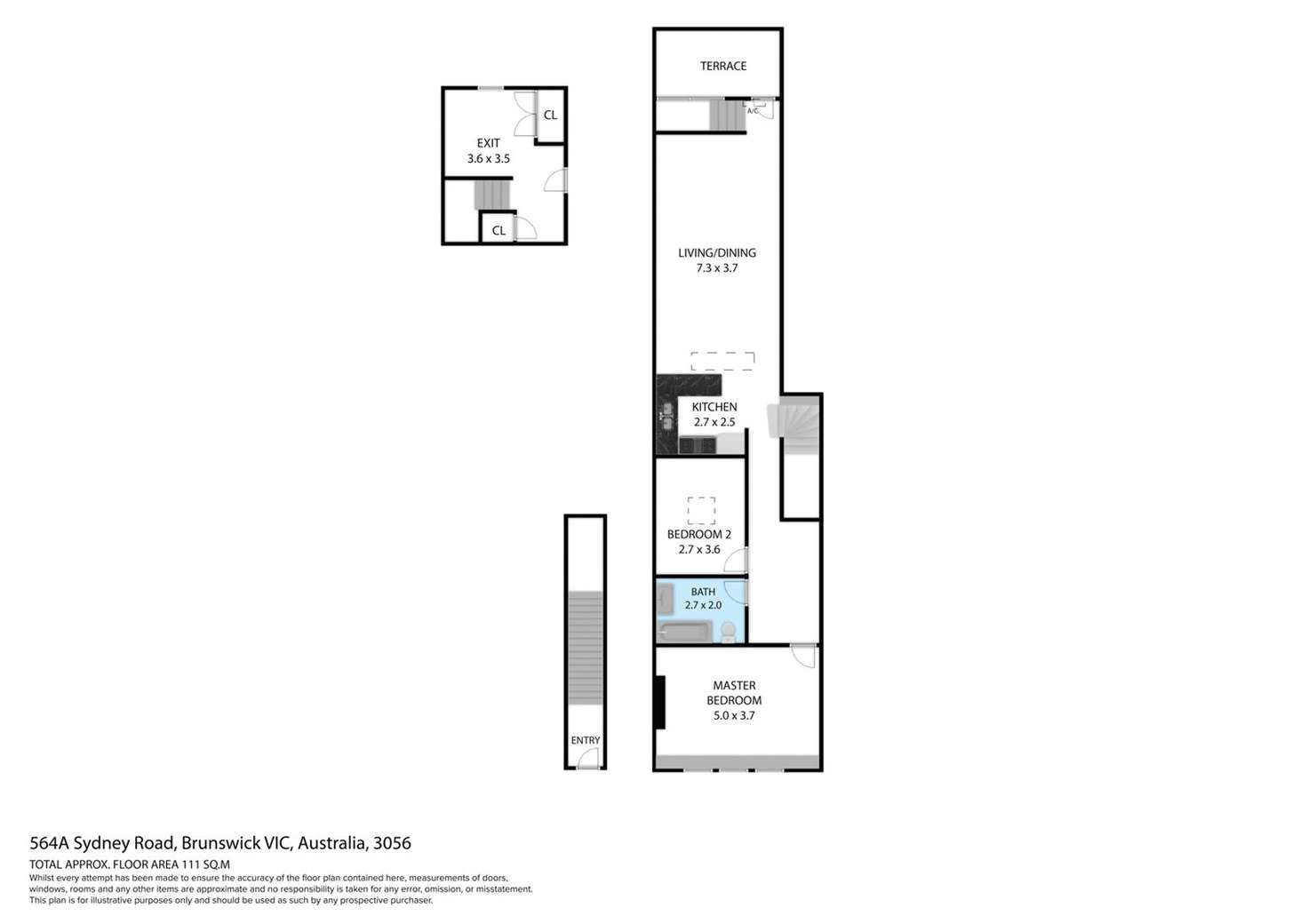 Floorplan of Homely apartment listing, 564A Sydney Road, Brunswick East VIC 3057