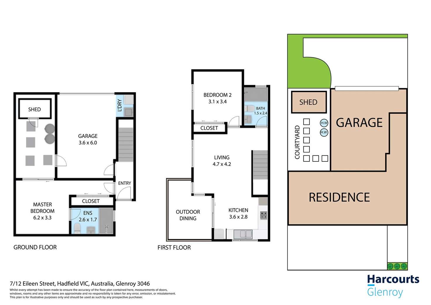 Floorplan of Homely townhouse listing, 7/12 Eileen Street, Hadfield VIC 3046