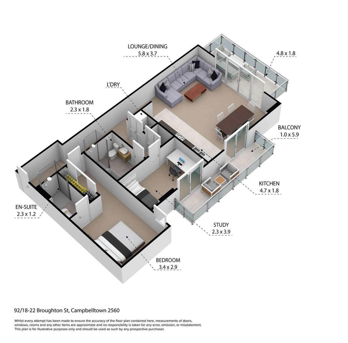 Floorplan of Homely unit listing, 92/18-22 Broughton Street, Campbelltown NSW 2560