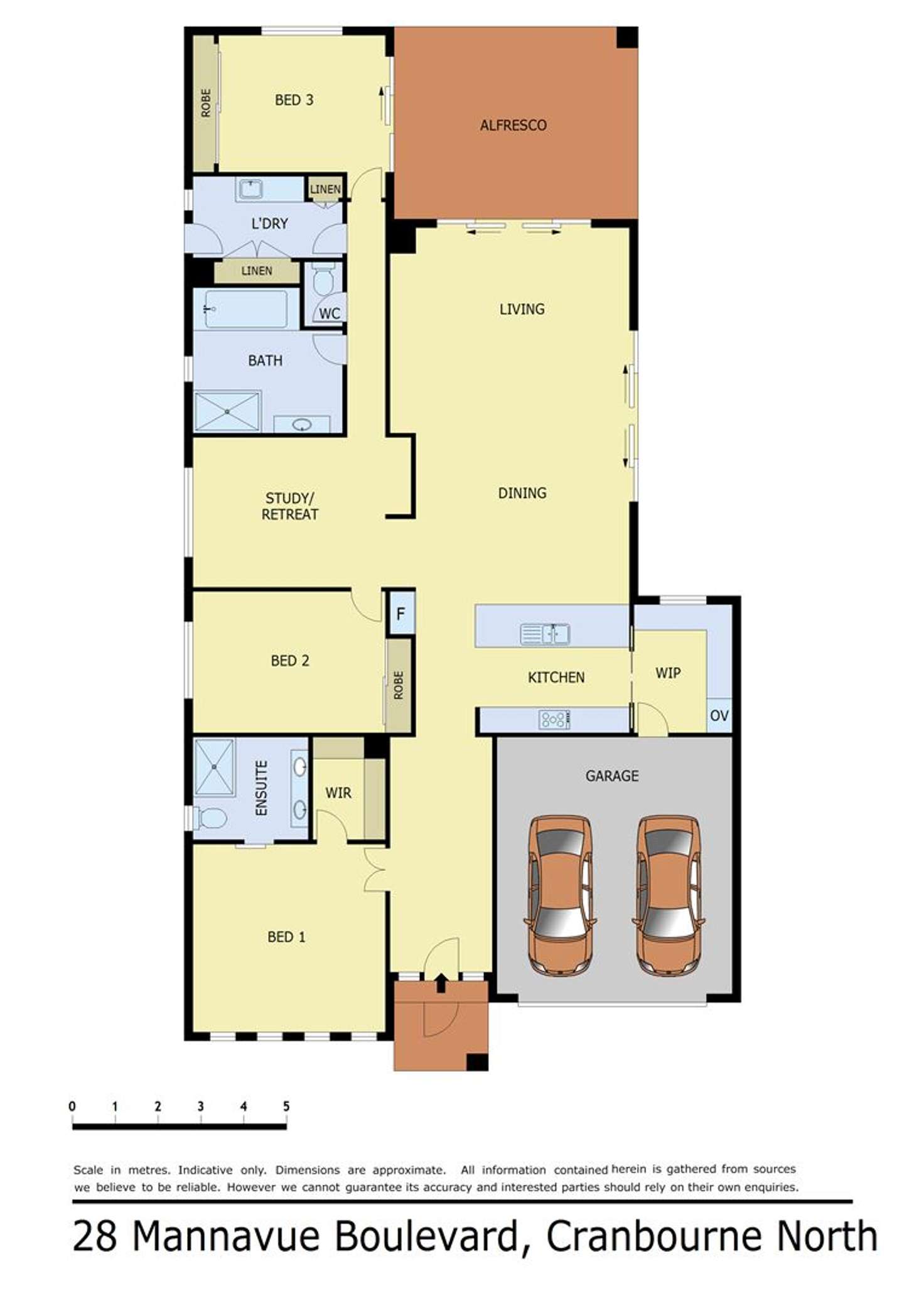 Floorplan of Homely house listing, 28 Mannavue Boulevard, Cranbourne North VIC 3977