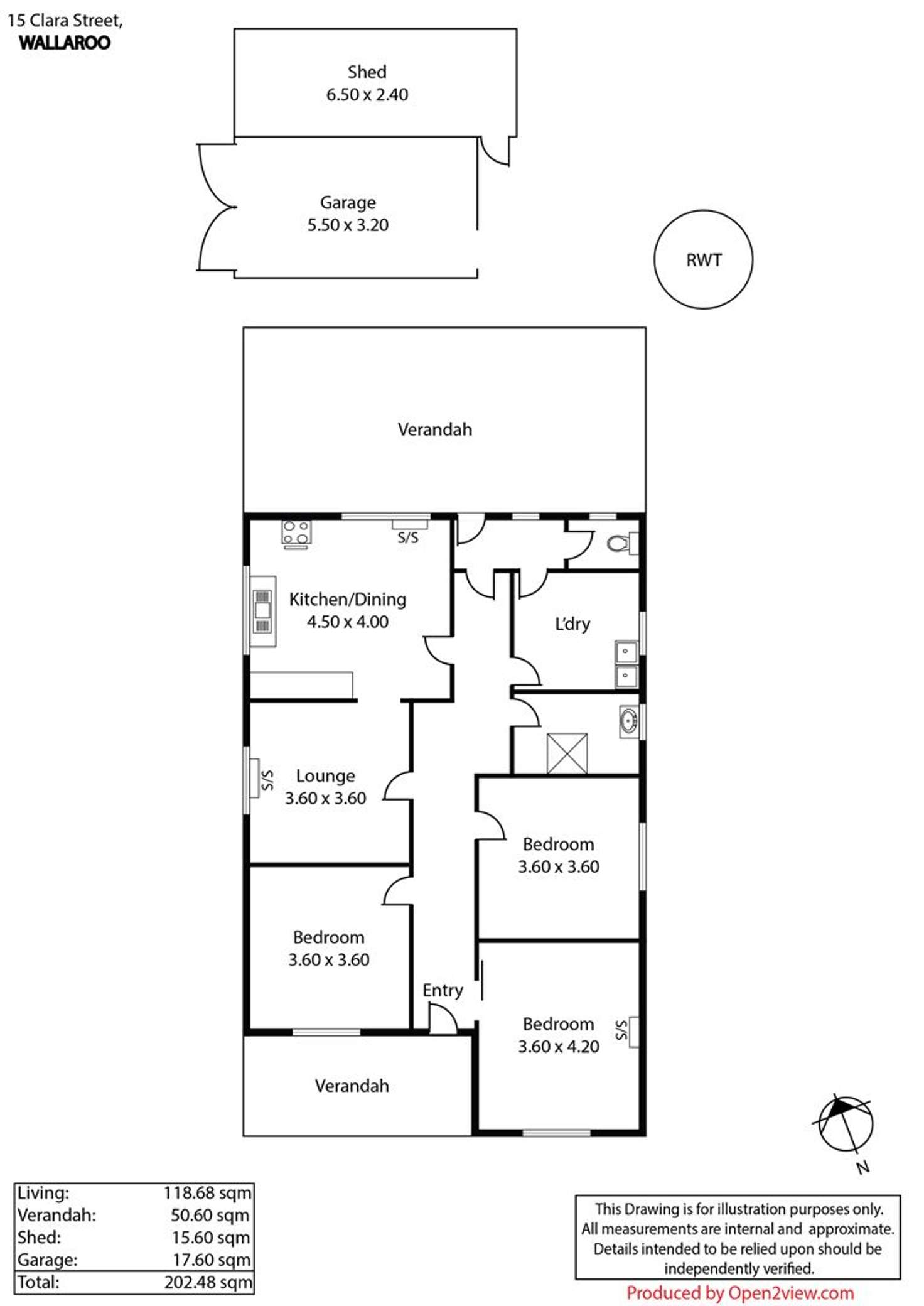 Floorplan of Homely house listing, 15 Clara Street, Wallaroo SA 5556