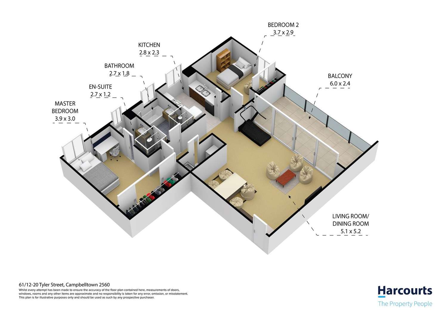 Floorplan of Homely unit listing, 61/12-20 Tyler Street, Campbelltown NSW 2560