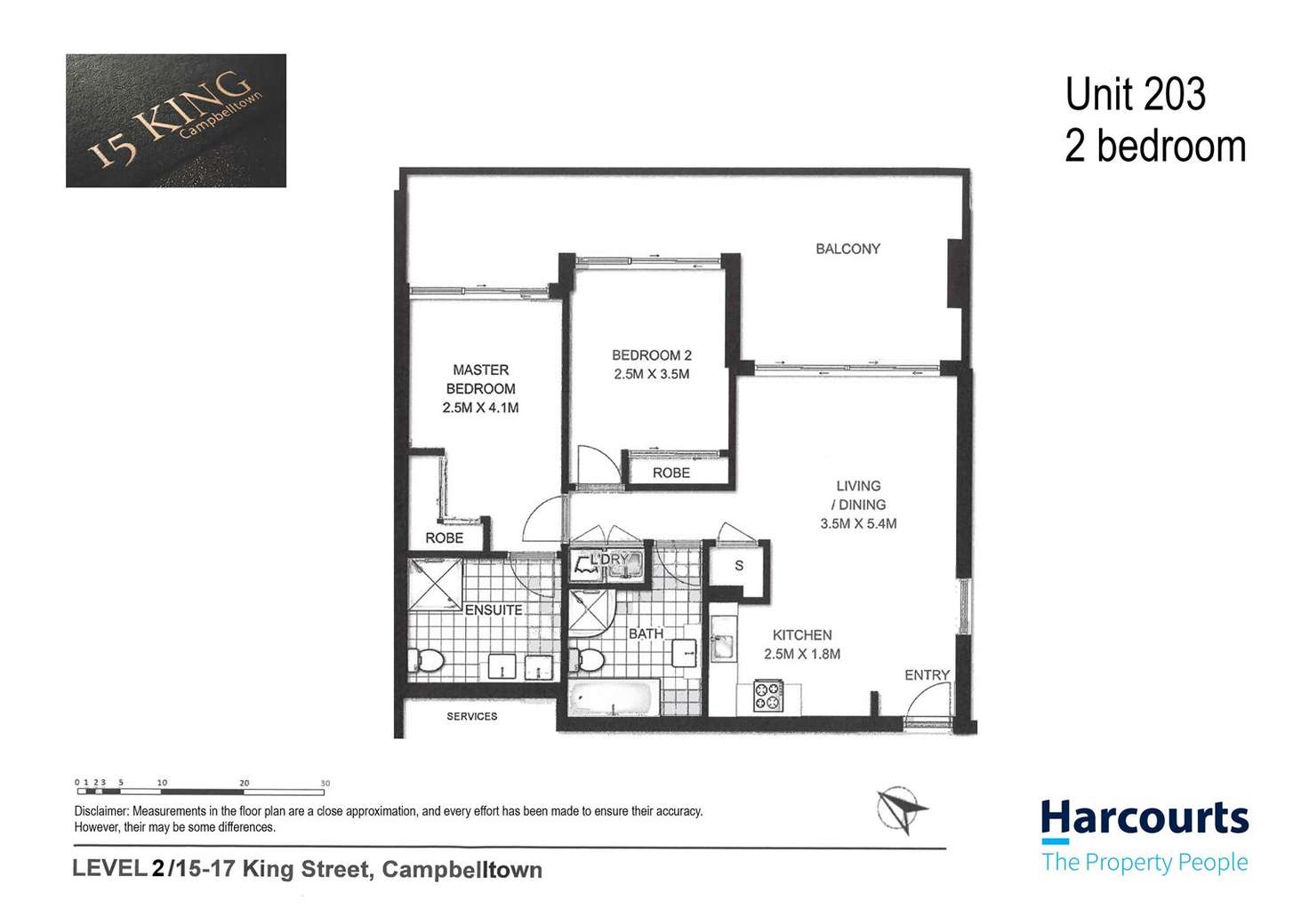 Floorplan of Homely apartment listing, 203/15 King Street, Campbelltown NSW 2560