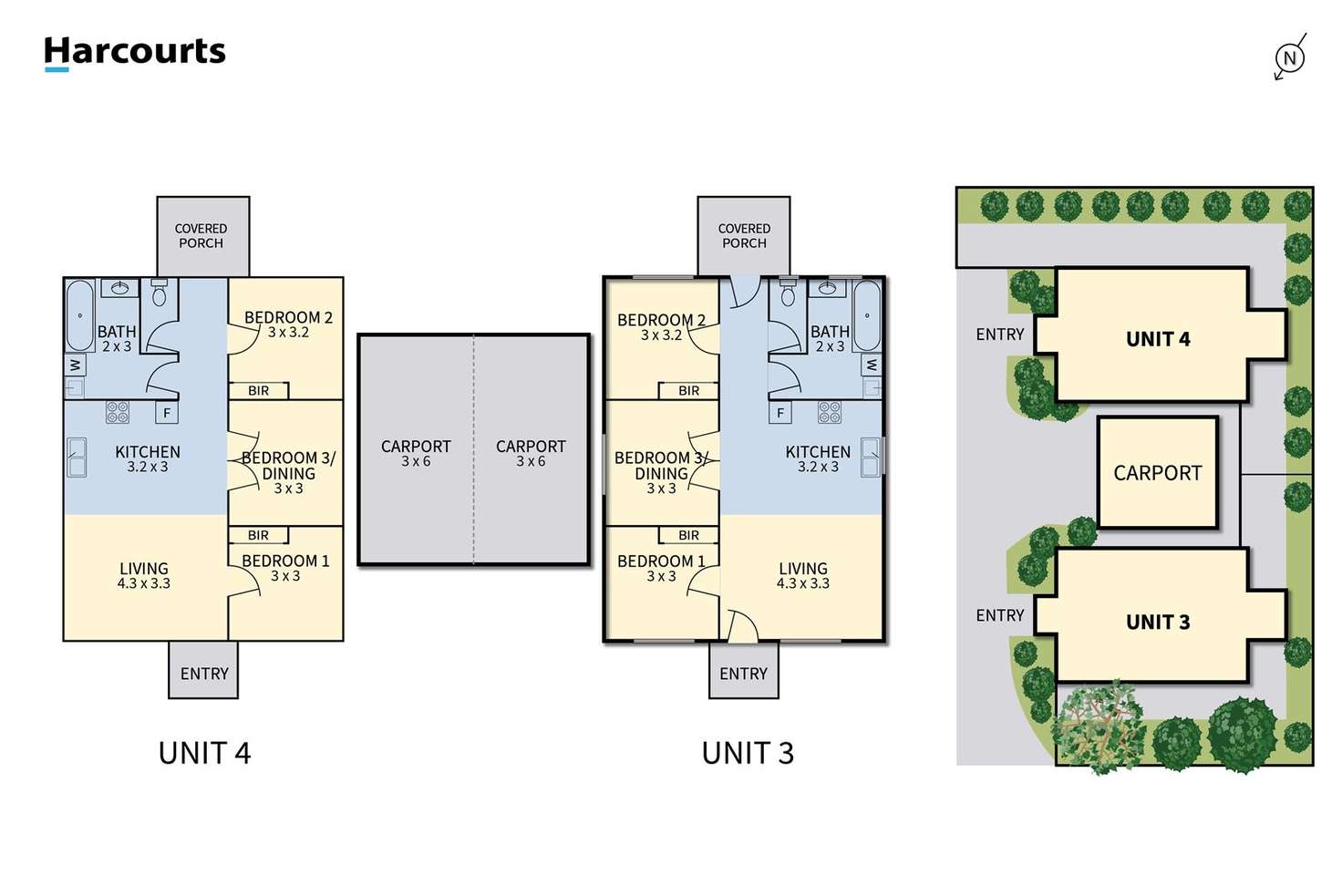 Floorplan of Homely unit listing, 3 & 4/6 Rogers Retreat, Newnham TAS 7248