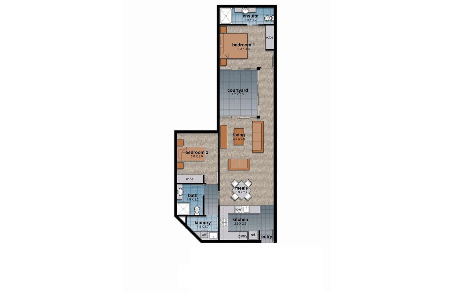 Floorplan of Homely apartment listing, Apt 10, 27-29 Metro Parade, Mawson Lakes SA 5095