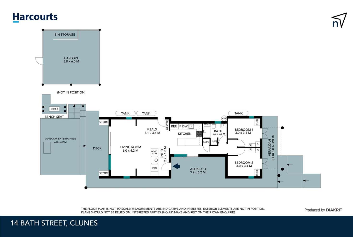 Floorplan of Homely house listing, 14 Bath Street, Clunes VIC 3370