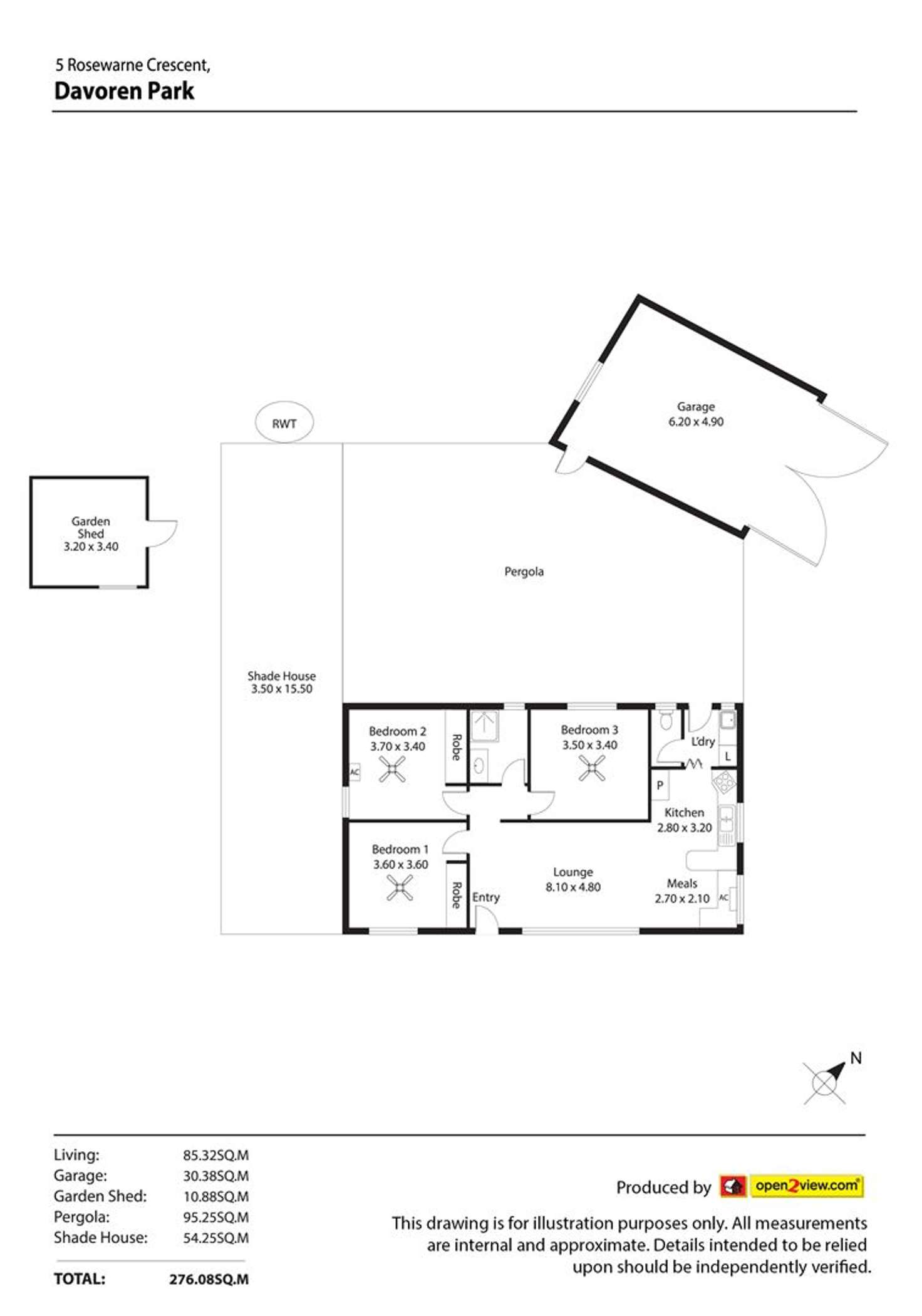 Floorplan of Homely house listing, 5 Rosewarne Crescent, Davoren Park SA 5113