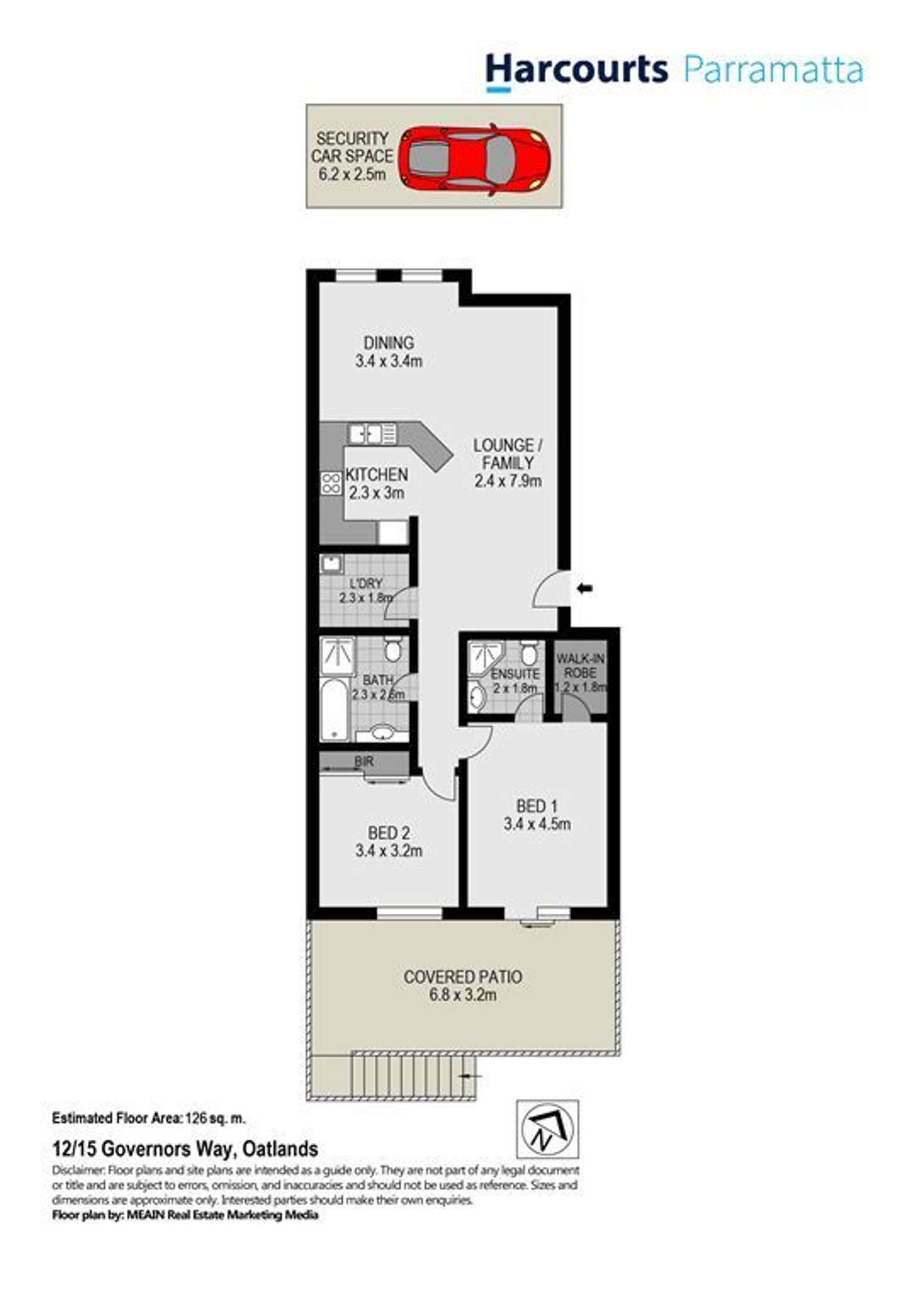 Floorplan of Homely unit listing, 12/15 Governors Way, Oatlands NSW 2117