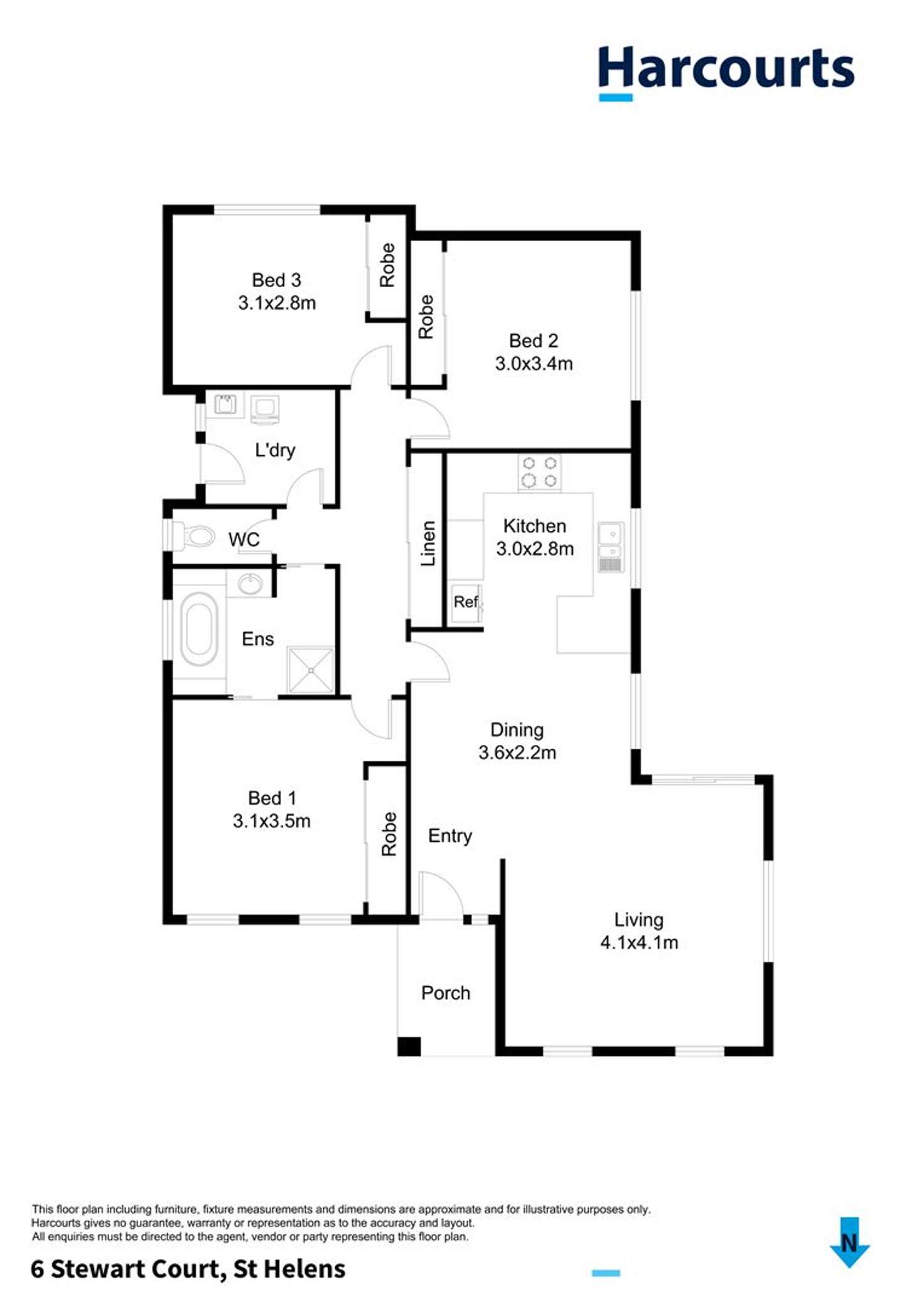 Floorplan of Homely house listing, 6 Stewart Court, St Helens TAS 7216