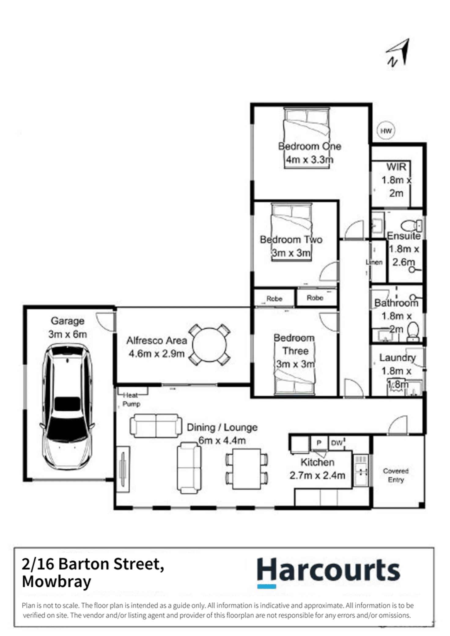 Floorplan of Homely unit listing, 2/16 Barton Street, Mowbray TAS 7248