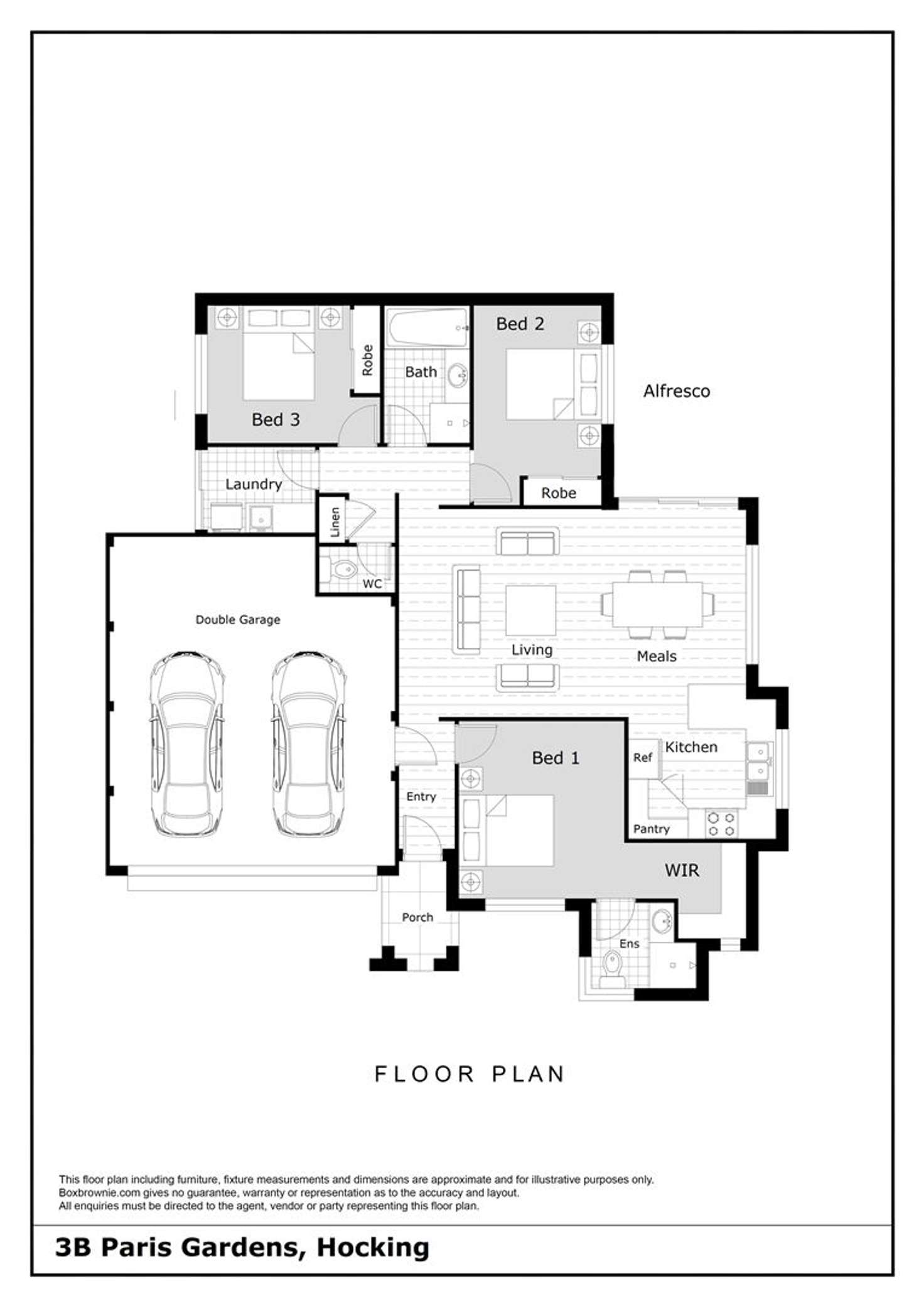 Floorplan of Homely house listing, 3B Paris Gardens, Hocking WA 6065