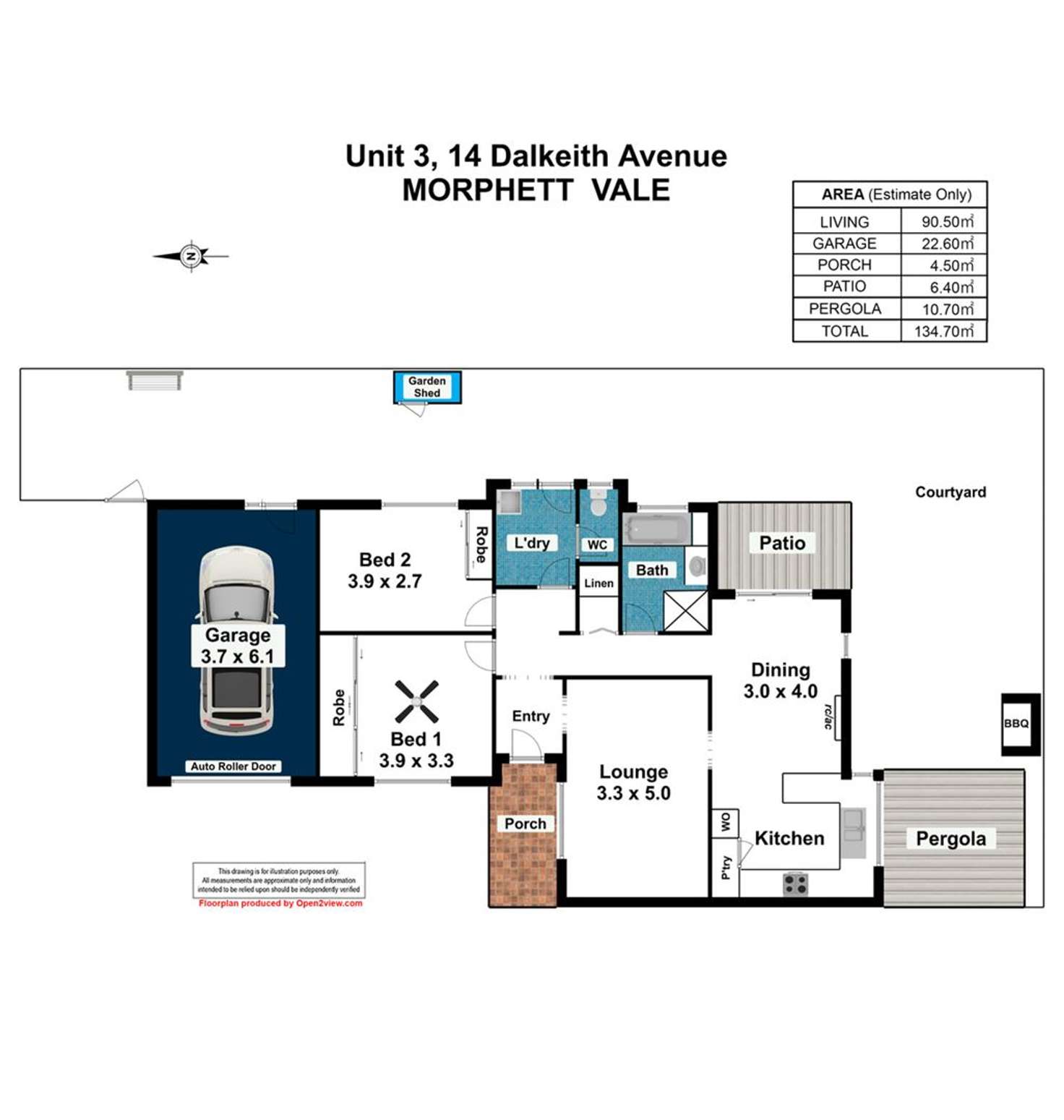 Floorplan of Homely unit listing, 3/14 Dalkeith Avenue, Morphett Vale SA 5162