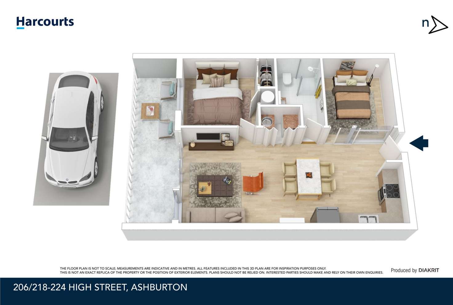 Floorplan of Homely apartment listing, 206/218-224 High Street, Ashburton VIC 3147
