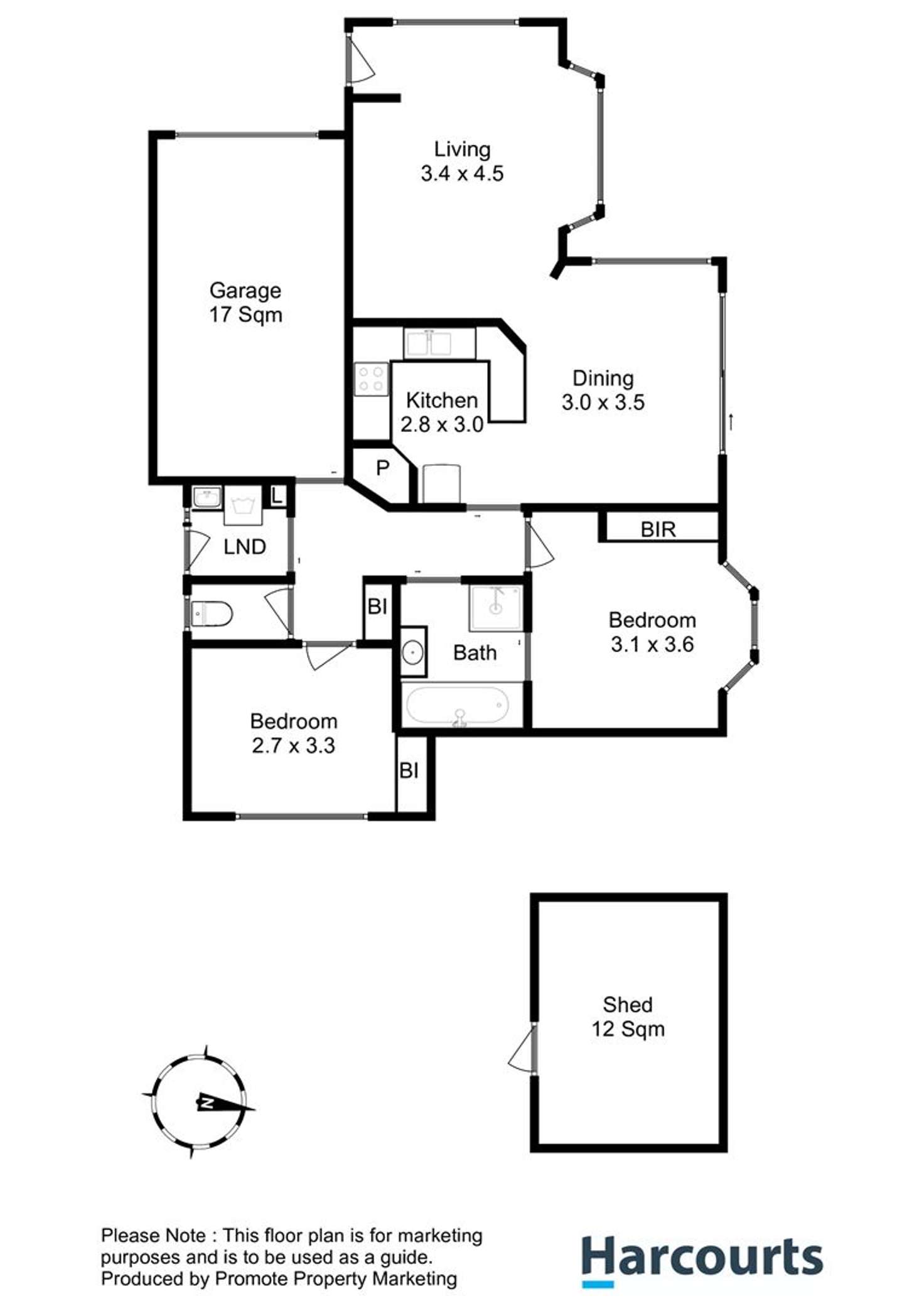 Floorplan of Homely unit listing, 2/4 Bettong Place, Howrah TAS 7018