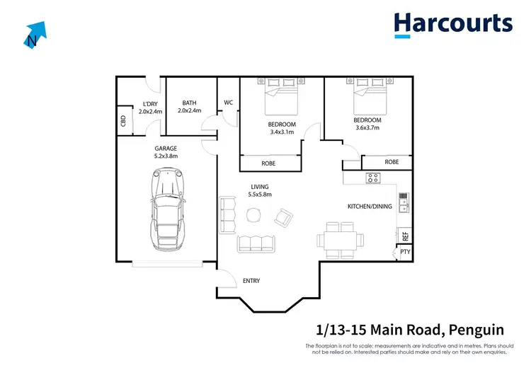 Floorplan of Homely unit listing, 1/13-15 Main Road, Penguin TAS 7316